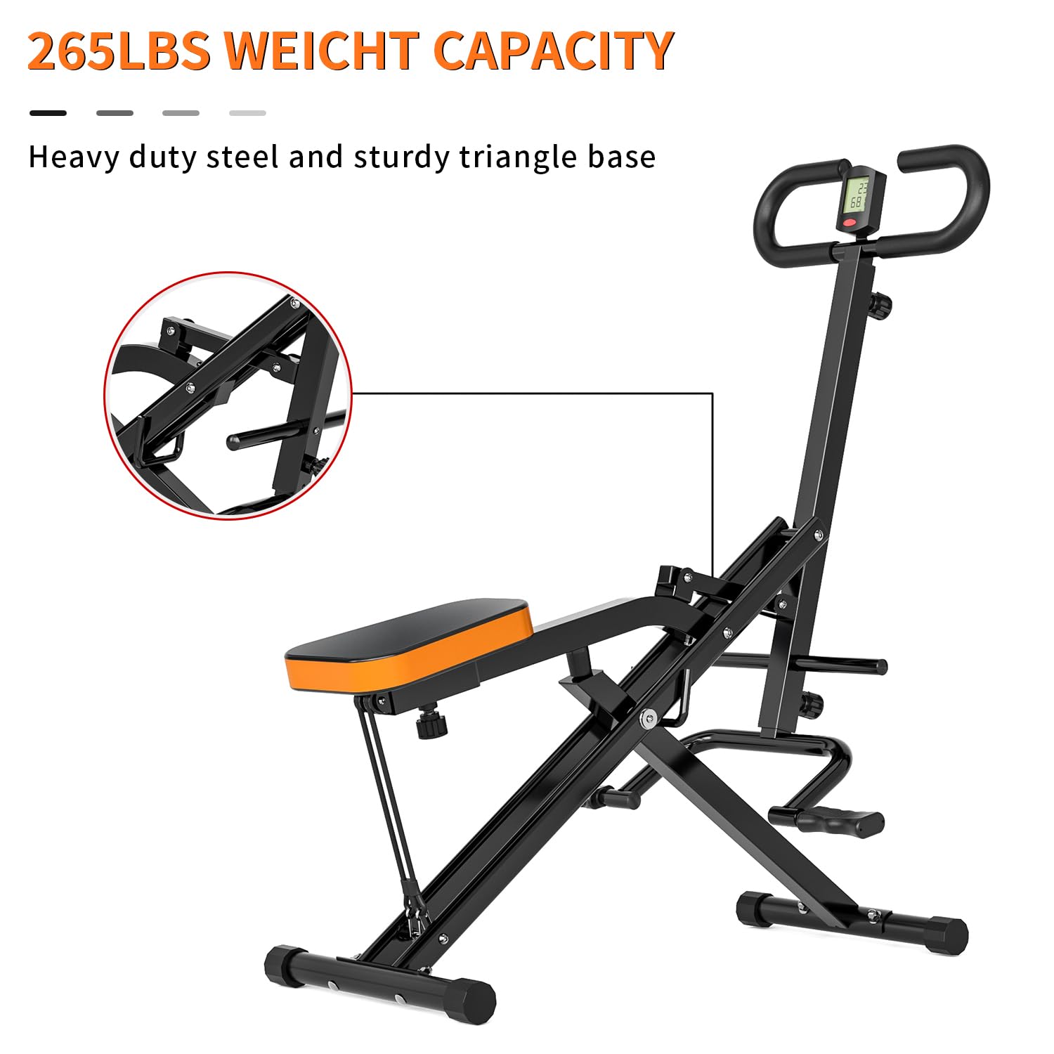 **Magnetic Rowing Machine for Home Workout - Adjustable 8-Speed Resistance, 265 LBS Weight Capacity, Phone/Tablet Holder - Burn Fat & Build Muscle - Perfect for Cardio, Strength Training & Full-Body Fitness**