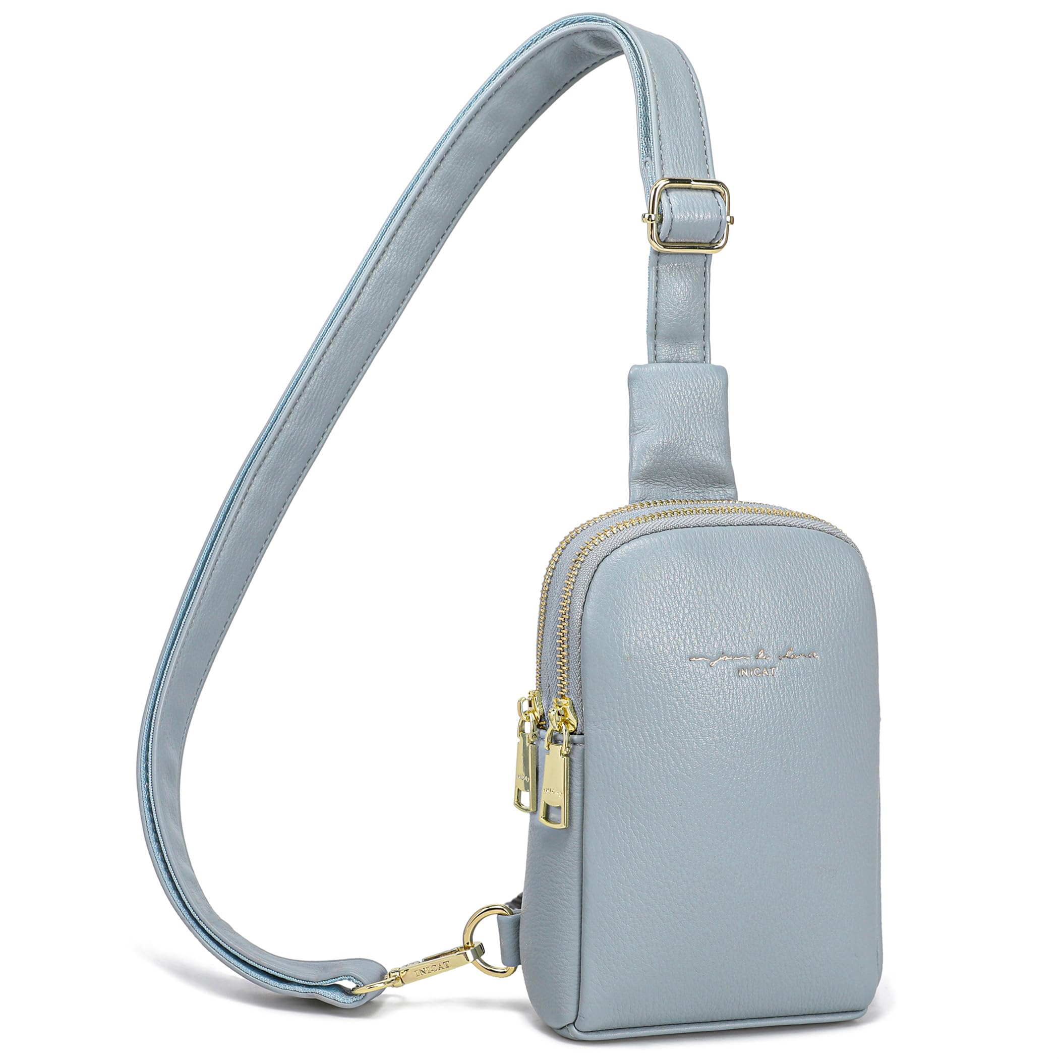 INICAT Genuine Leather Crossbody Bag for Women - Small Sling Bag, Fanny Pack Purse - Perfect for Travel, Shopping & Everyday Use