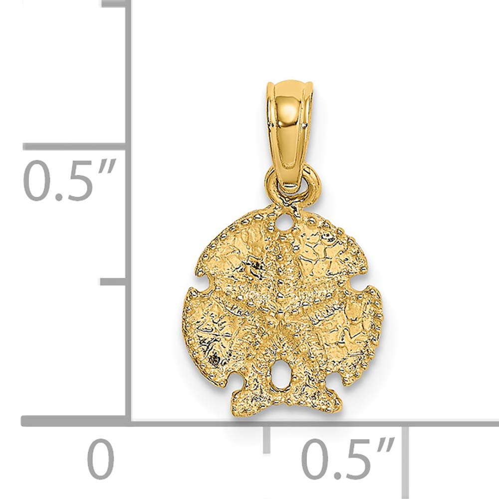 14K Yellow Gold Sand Dollar Charm with Star - Elegant Beach Jewelry for Necklaces & Bracelets - Perfect for Summer Vacations and Coastal Fashion