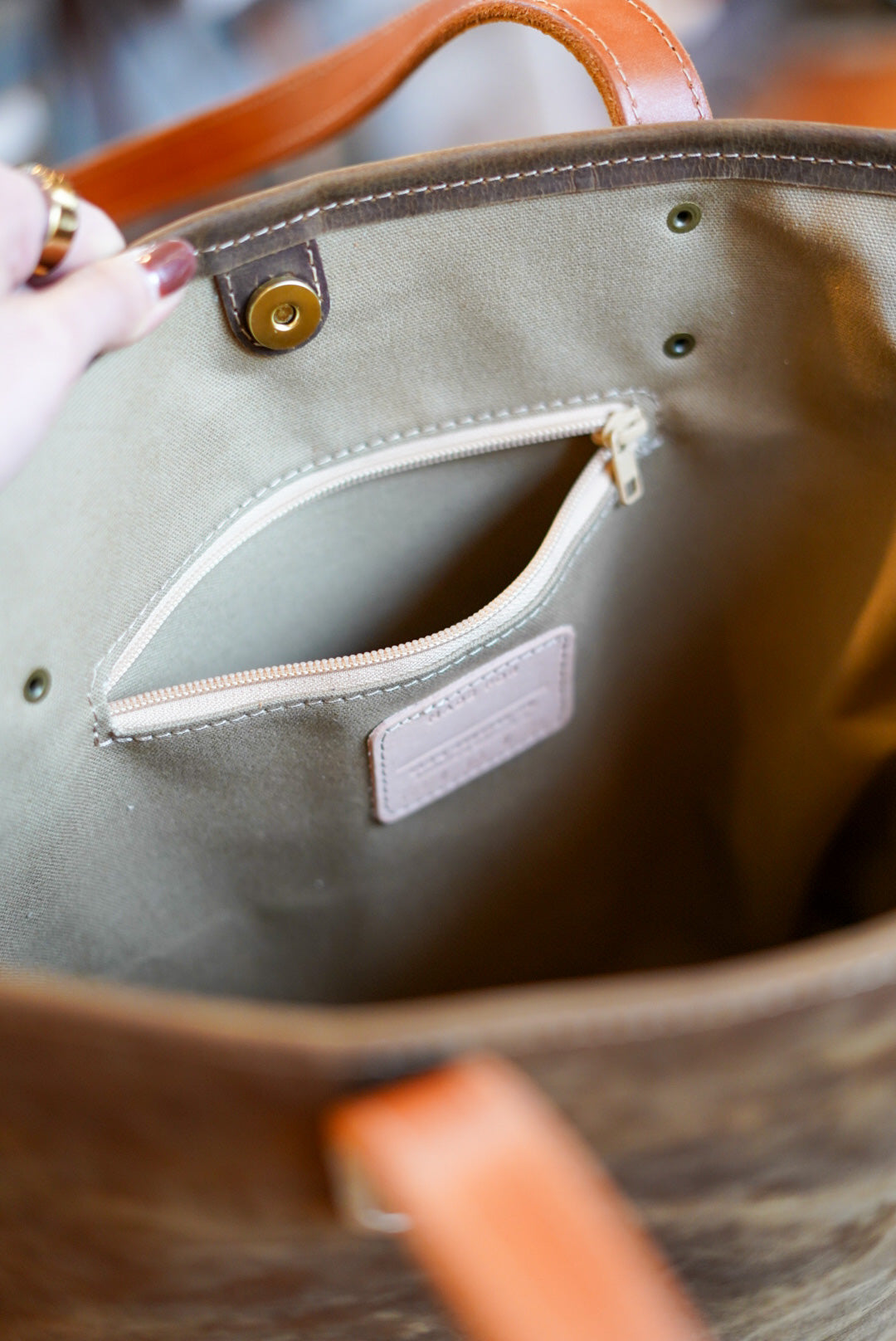 Premium Full Grain Buffalo Leather Tote Bag - Brown | Stylish & Durable Women's Handbag for Work, Travel & Everyday Use