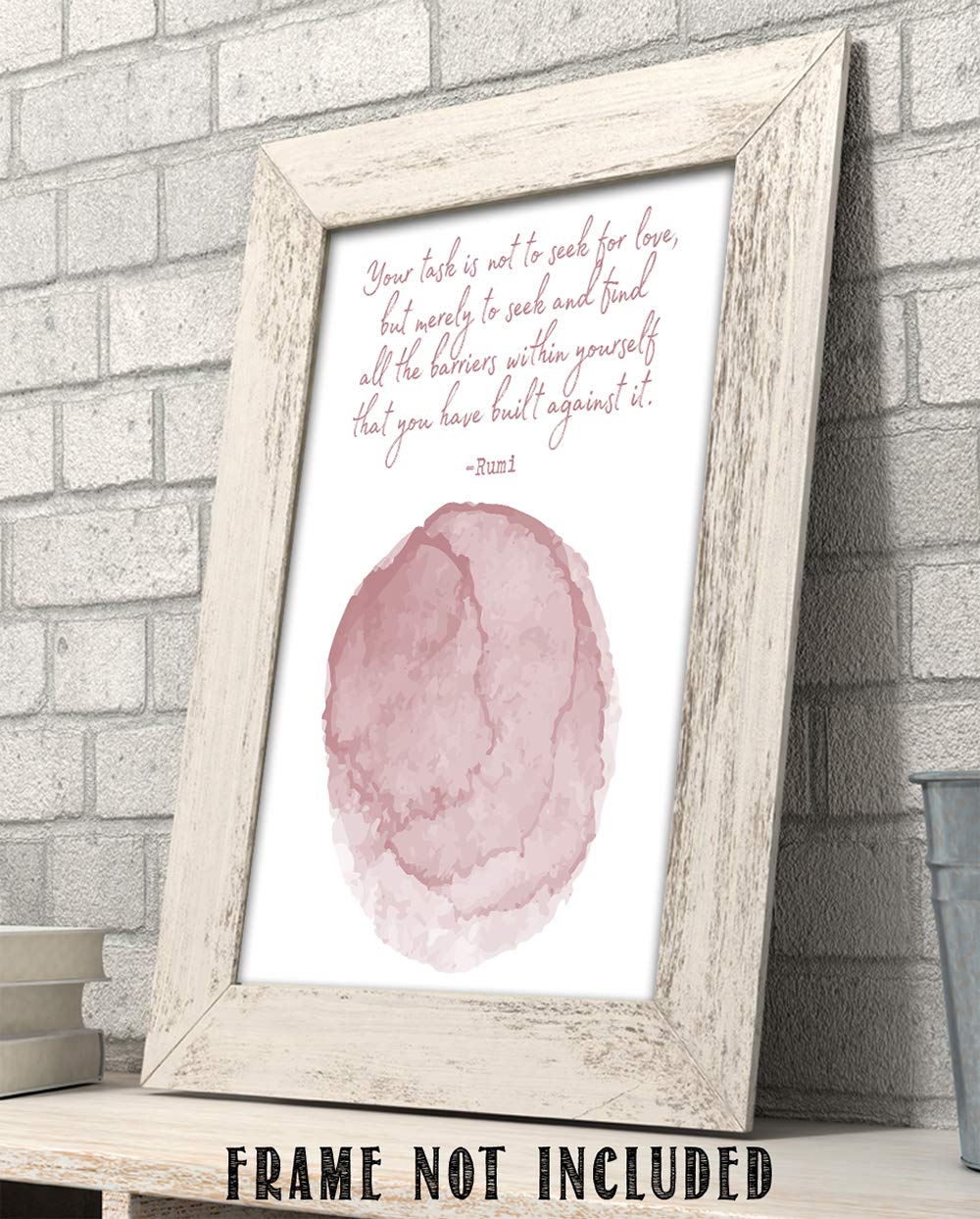 TJ Originals - Rumi Quotes Wall Art 11x14, Motivational Decor for Home & Office (Rust Pink)
