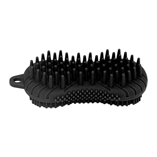 **Ergonomic Silicone Body Scrubber & Scalp Massager - Black | Exfoliating Shower Brush for Fatigue Relief & Skin Care | Perfect for Spa, Home & Travel Use**