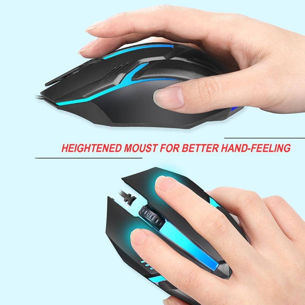 USB Wired Gaming Mouse 5500DPI Adjustable 7 Buttons LED Backlit Ergonomic PC Laptop Gaming Mouse - Perfect for FPS, MOBA Games & Office Work