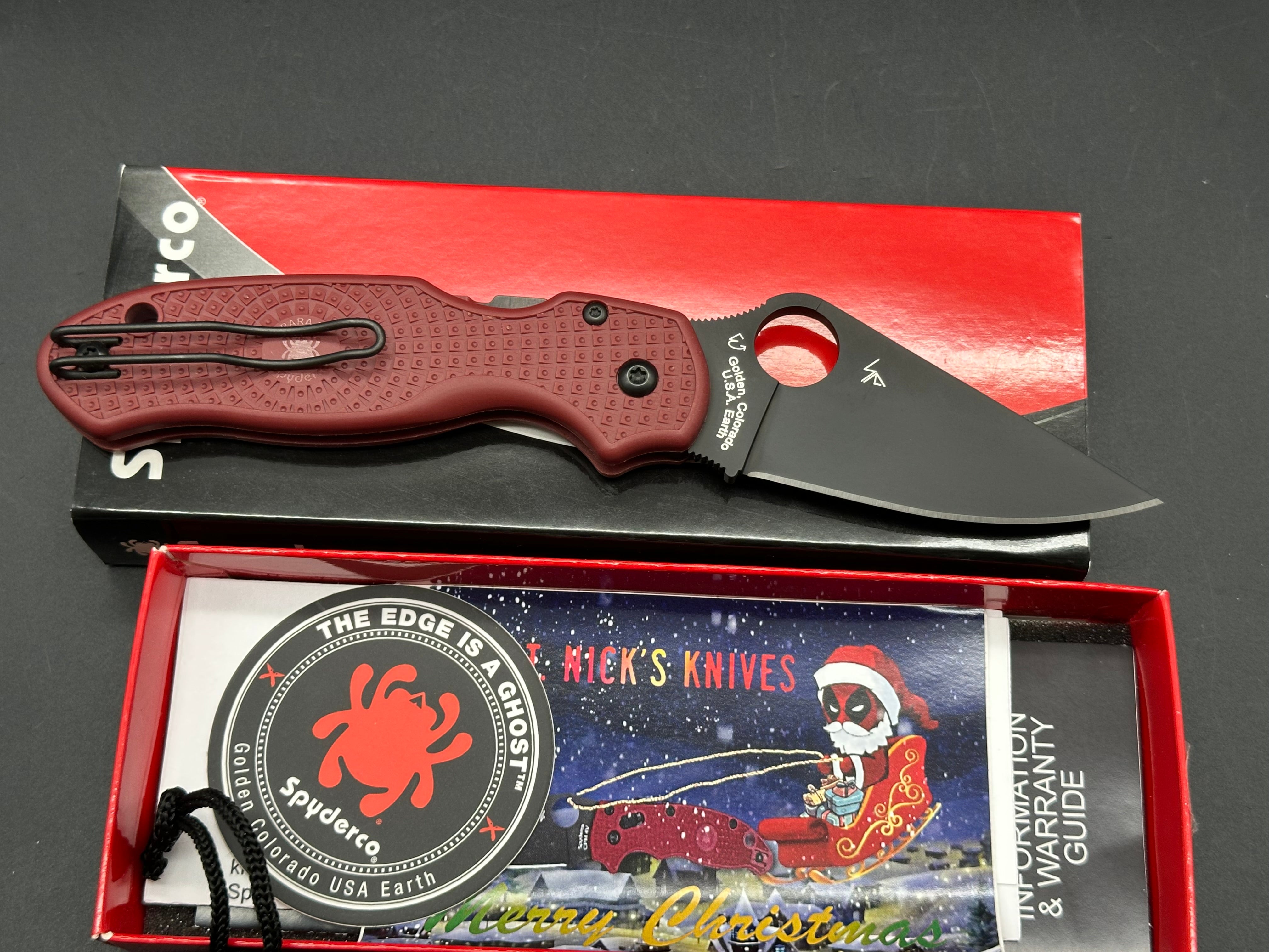 Spyderco Para 3 Lightweight Folding Knife - St. Nick's Knives Exclusive 2.93