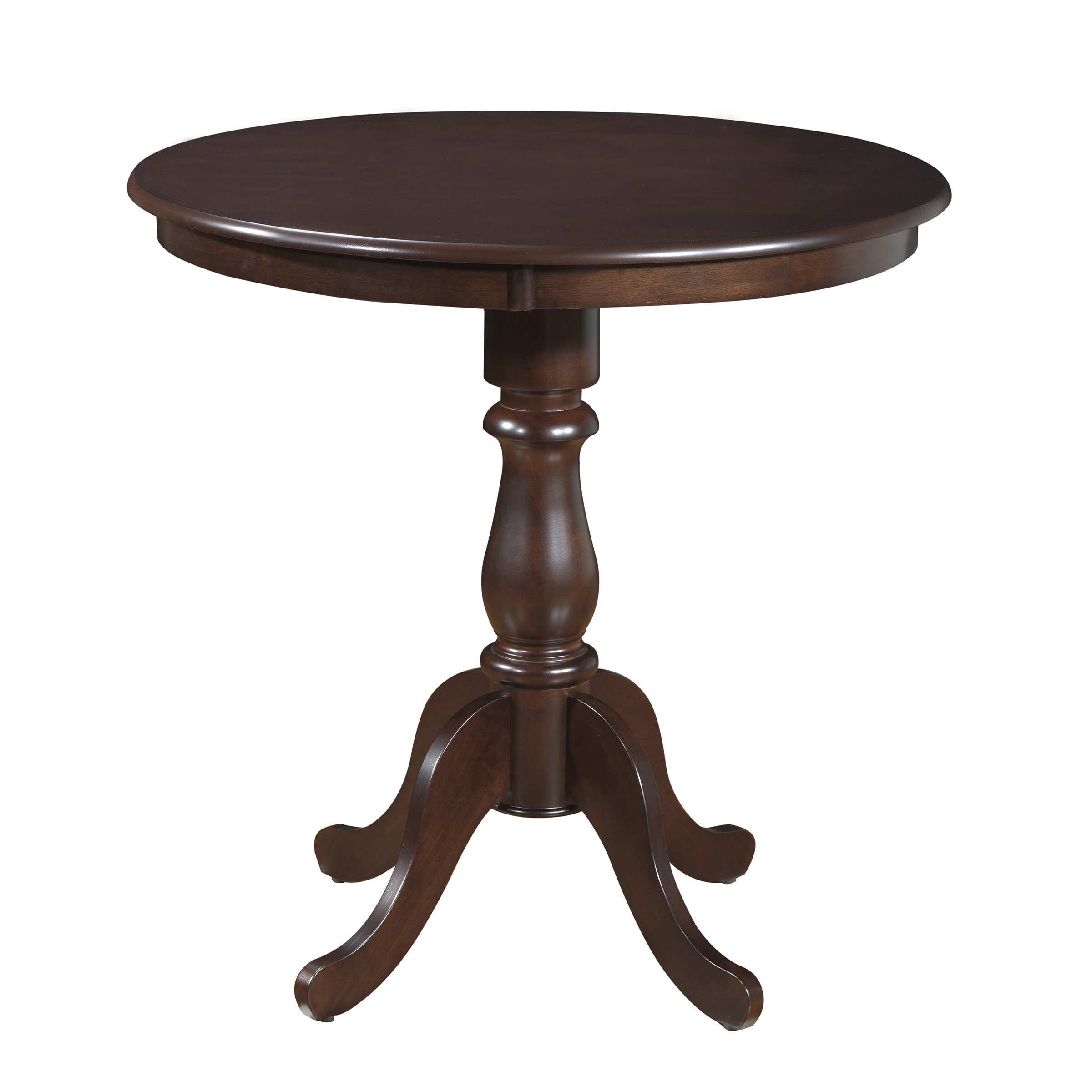 Carolina Hamilton 36-Inch Round Pedestal Bar Table in Espresso - Perfect for Kitchen, Dining Room, or Home Bar Setup