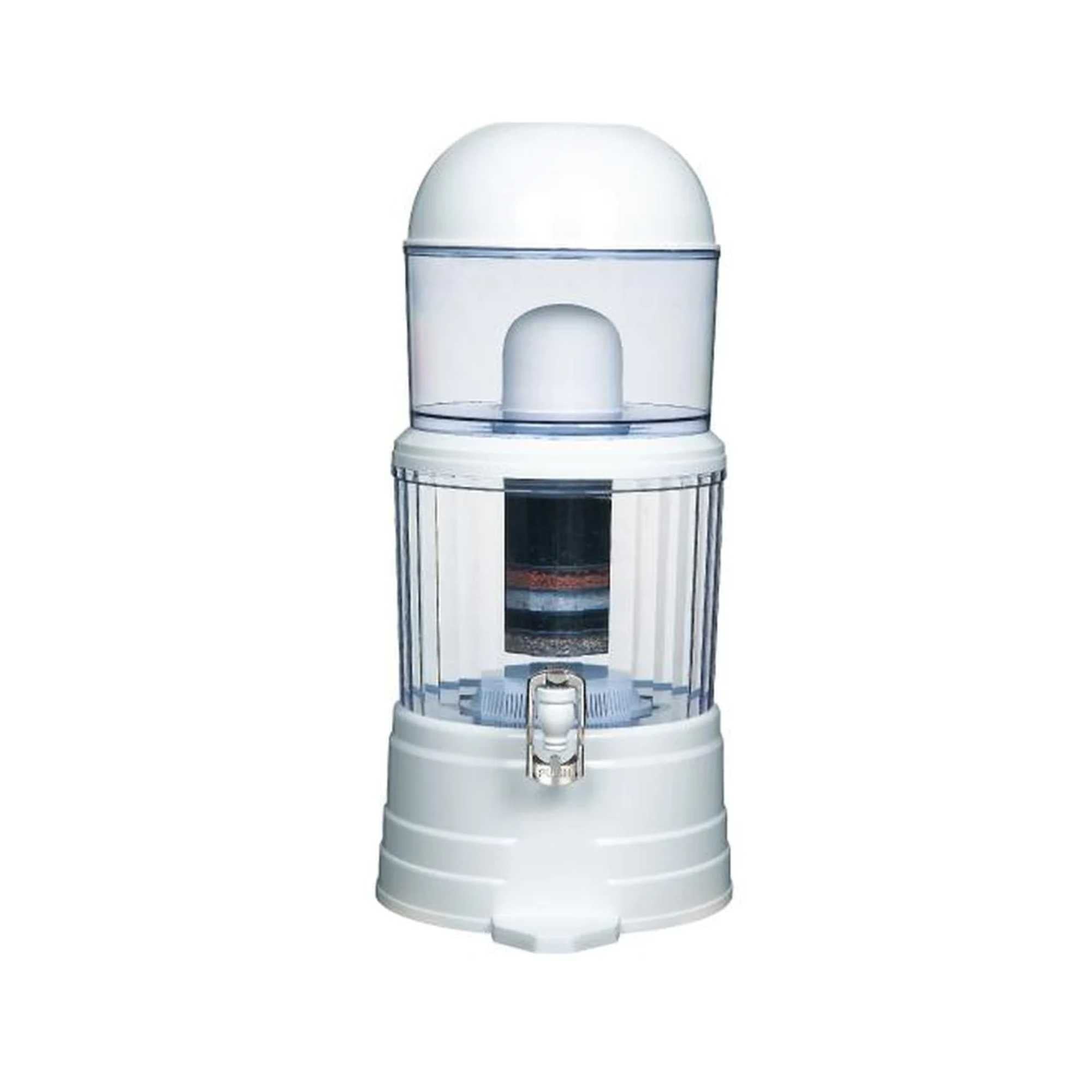 16L Benchtop 8-Stage Water Filtration System with Ceramic, Carbon & Mineral Stone - Pure Silica Water Purifier for Home, Office & RV Use