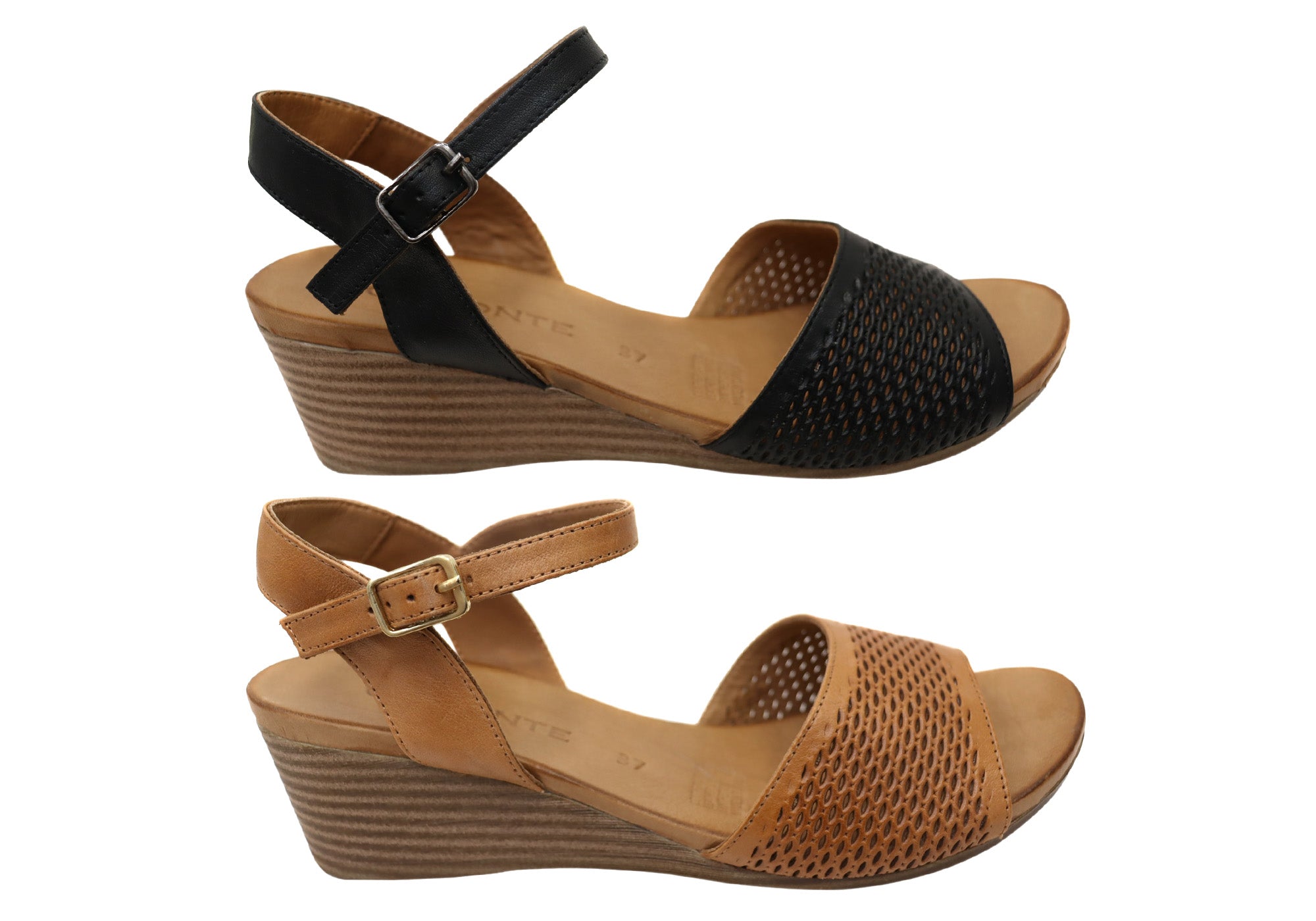 Orizonte Dilli Women's Comfortable Leather Wedge Sandals - European Style Summer Casual Shoes for Walking, Travel & Beach Outfits