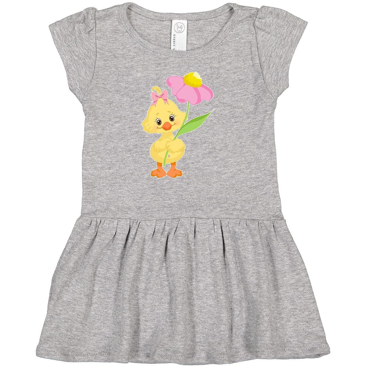 Inktastic Cute Easter Chick with Pink Flower Baby Girl Dress - Perfect for Easter Outfits, Spring Photoshoots & Special Occasions