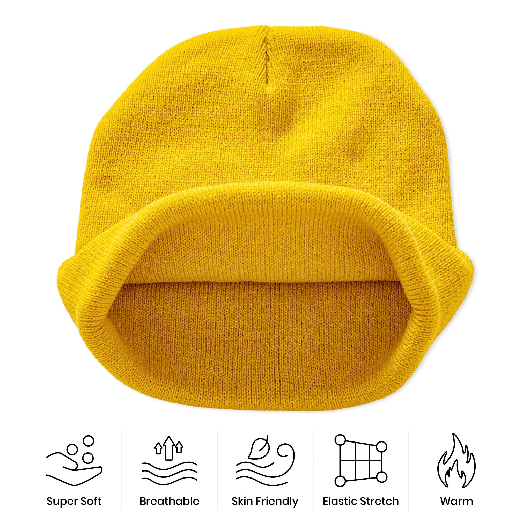 Stylish Yellow Duck Embroidered Beanie Knit Hat for Men & Women - Funny Graphic Winter Skull Cap - Perfect Gift for Duck Lovers - Great for Outdoor Activities, Winter Sports, and Casual Wear