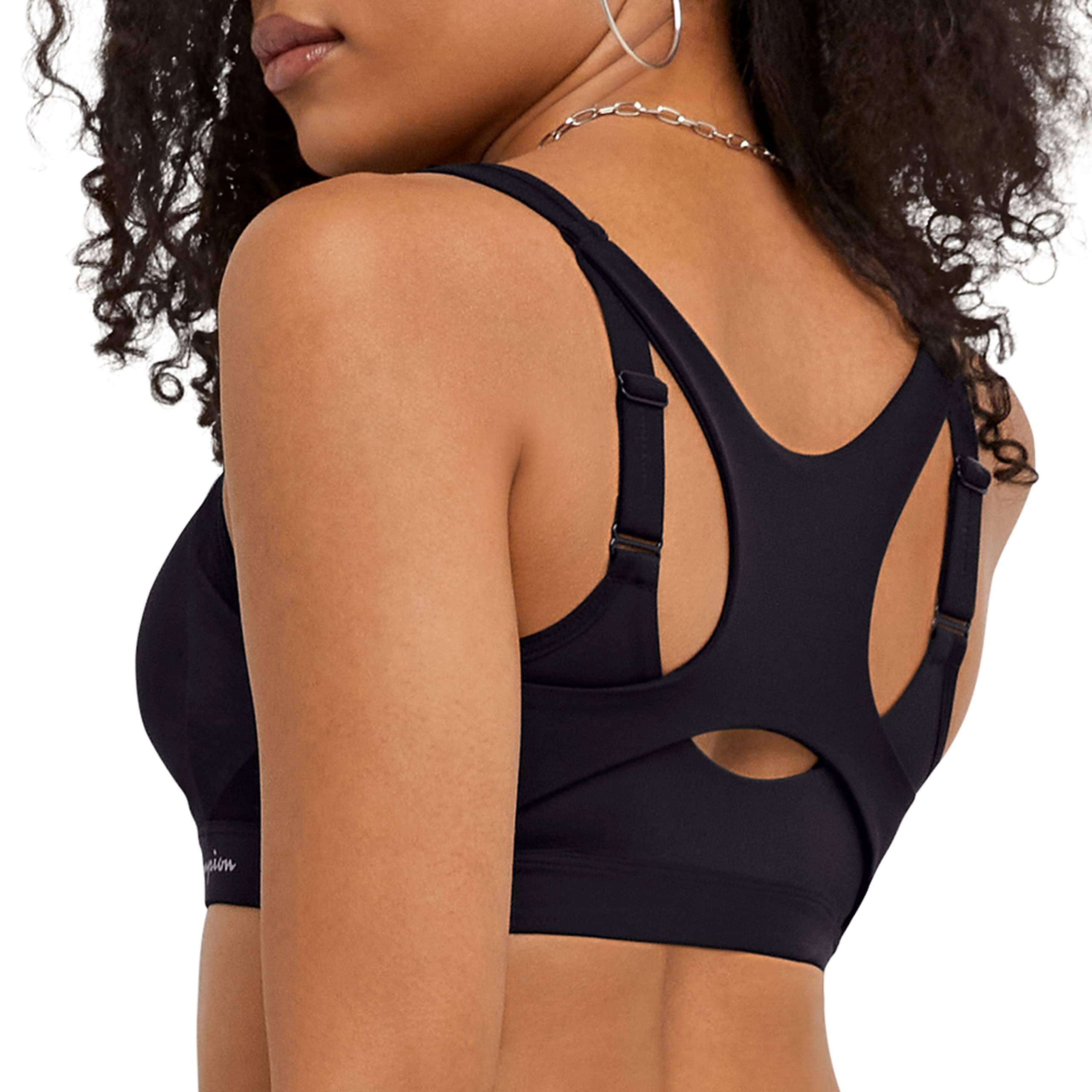 Champion Women's High-Impact Sports Bra - Motion Control Zip Front Wirefree Workout Bra for Running, Gym & CrossFit Training