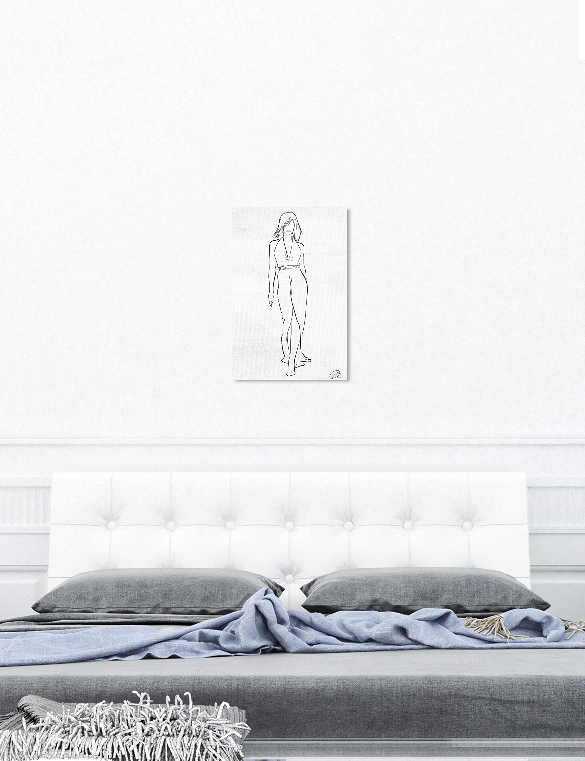 Oliver Gal Artist Co. Fashion Sketch V - Glamorous Wall Art Canvas Prints for Home & Office Decor | Modern Fashion Illustration Artwork
