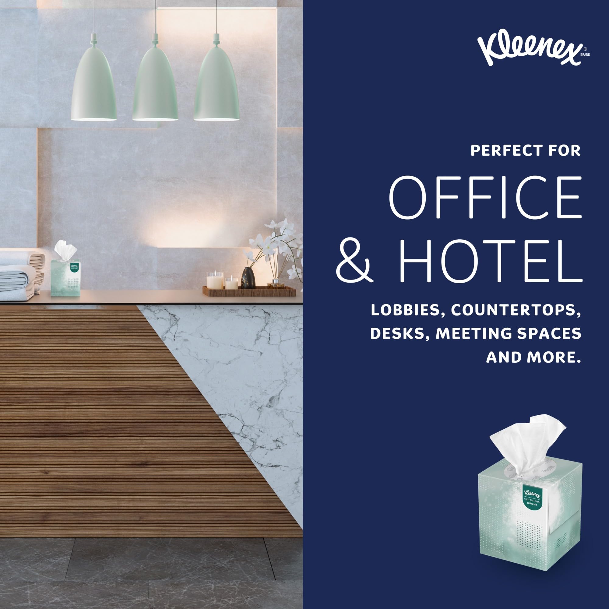 Kleenex® Naturals Facial Tissues - 95 Sheets per Box, Case of 36 Boxes (3,420 Tissues) | Hypoallergenic & Lotion-Free | For Home, Office & Travel Use