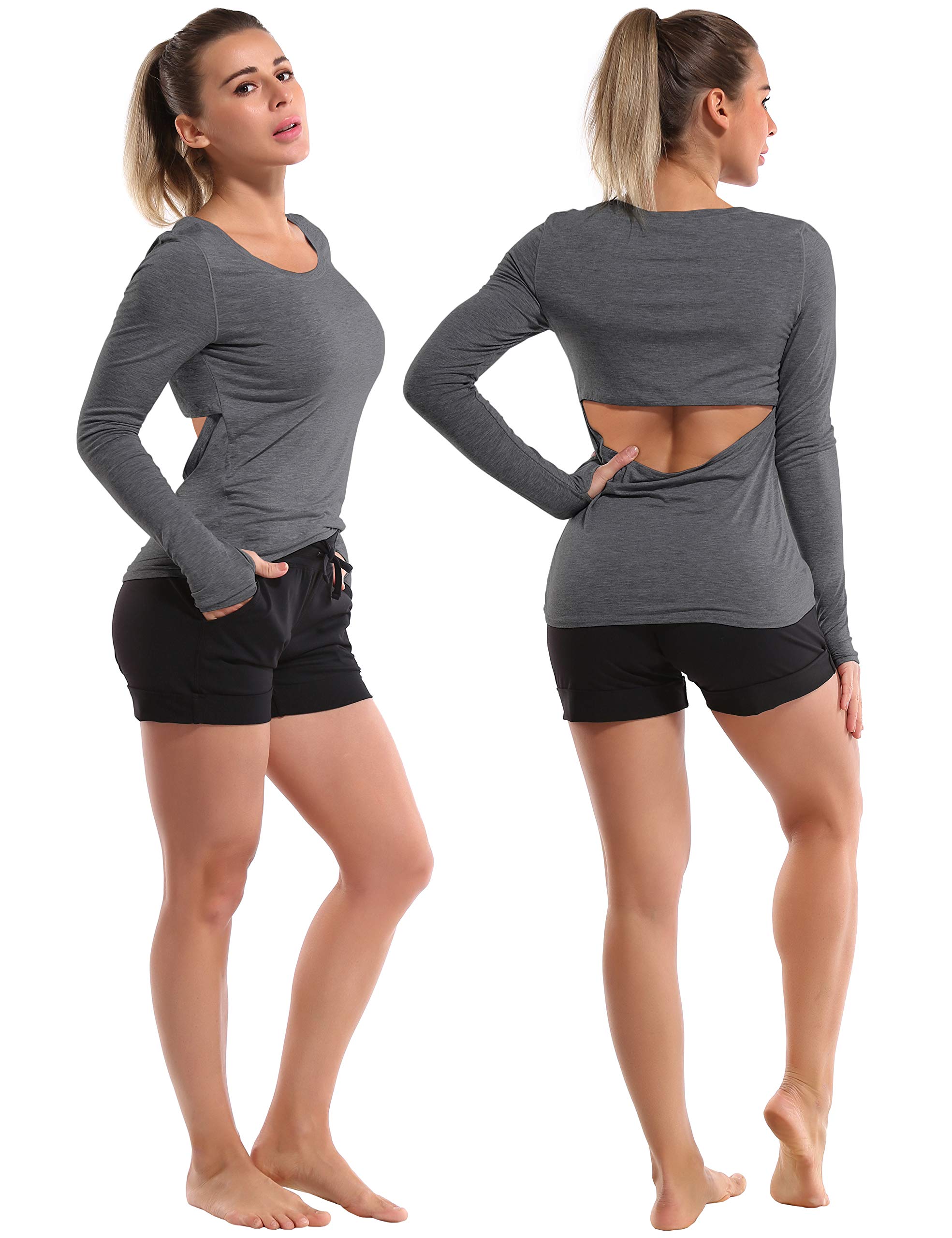 BUBBLELIME Women's Open Back Workout Shirts - Soft Athletic Yoga Tops for Running, Gym & Fitness - Breathable Sports Shirts for Yoga, Pilates & Active Lifestyle