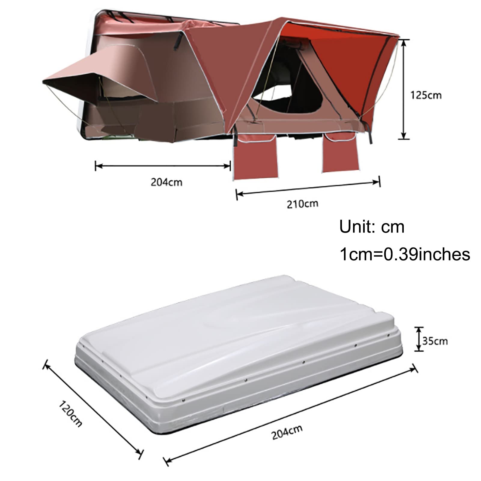 Hard Shell Roof Top Tent for 3-4 Person | Universal Pop Up Overlanding Tent | Waterproof SUV Truck Van Camping Shelter | Perfect for Outdoor Adventures, Road Trips & Off-Grid Exploration