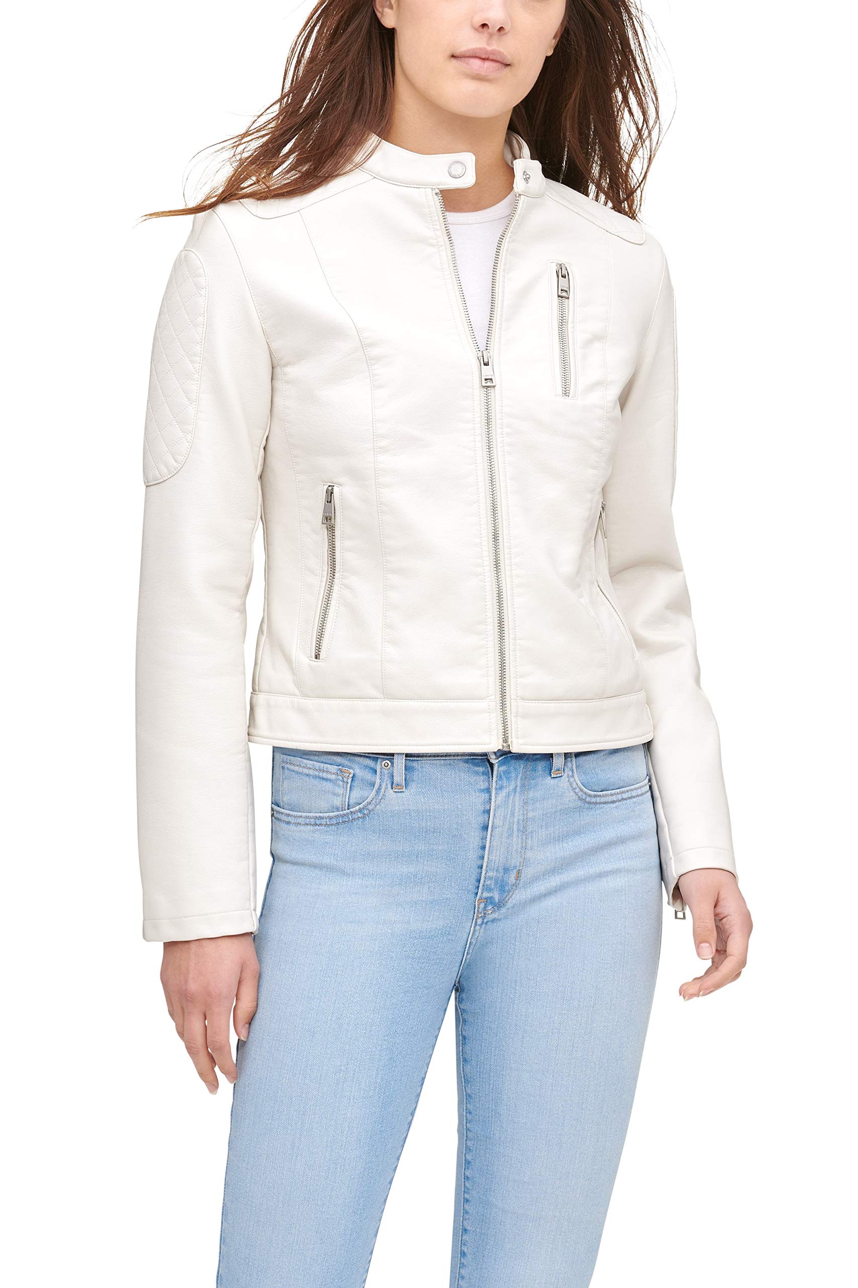 Levi's Women's Faux Leather Motocross Racer Jacket - Standard & Plus Sizes - Stylish Biker Jacket for Casual Outings & Motorcycle Rides