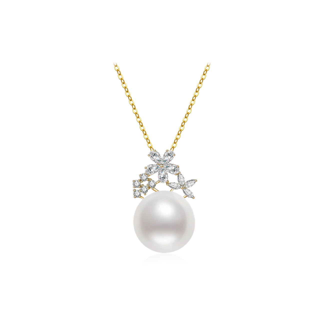 18K Solid Gold Australian White Saltwater Pearl Necklace - Elegant & Timeless Jewelry for Women | Perfect for Weddings, Anniversaries, and Special Occasions