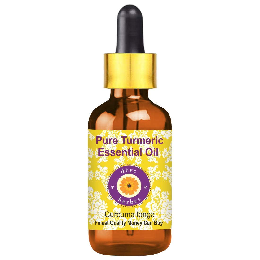Pure Turmeric Essential Oil (Curcuma Longa) - 10ml Steam Distilled with Glass Dropper | Natural Skin Care, Aromatherapy & DIY Recipes | USDA Organic, Therapeutic Grade for Relaxation & Wellness