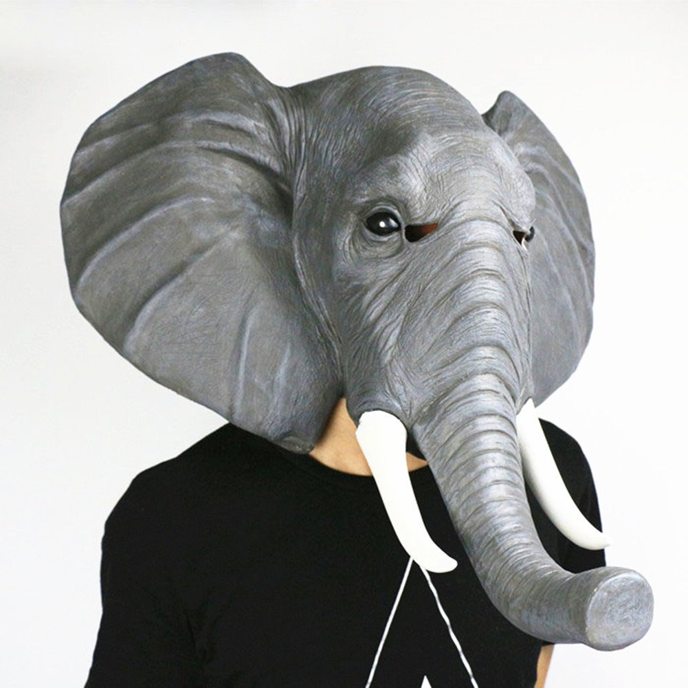 Gmasking Realistic Elephant Head Mask - Upgraded Version for Halloween Costume, Cosplay, Party Decorations & Photo Props - Perfect for Halloween Parties, Cosplay Events & Themed Decorations