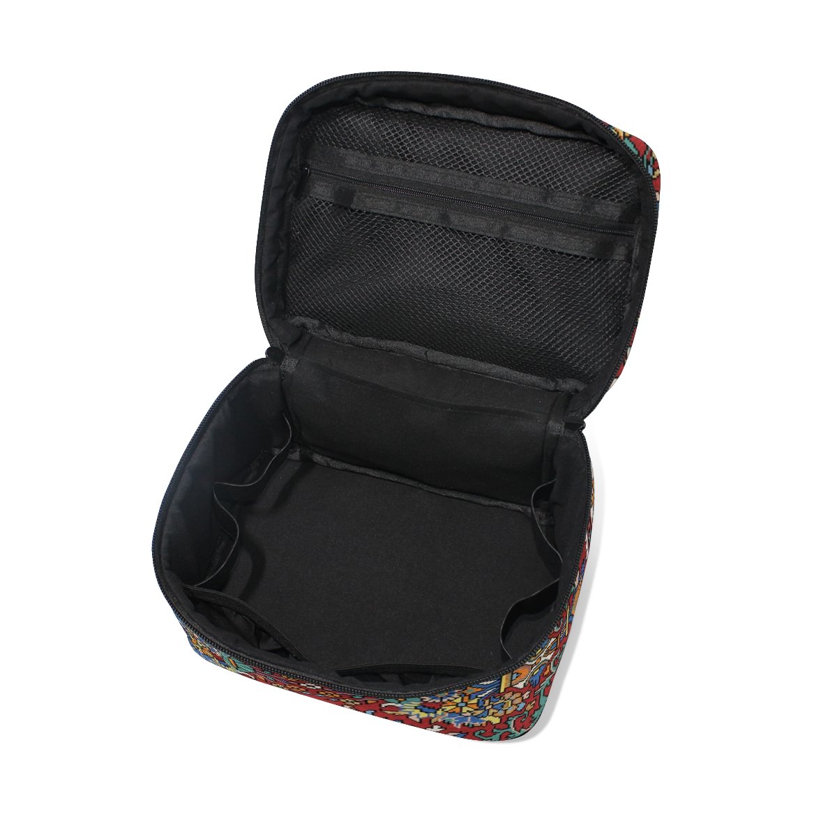 Stylish Mosaic Oriental Cosmetic Bag for Women - Waterproof Travel Makeup Train Case with Mirror | Perfect for Travel, Gym, and Daily Beauty Storage Organizer