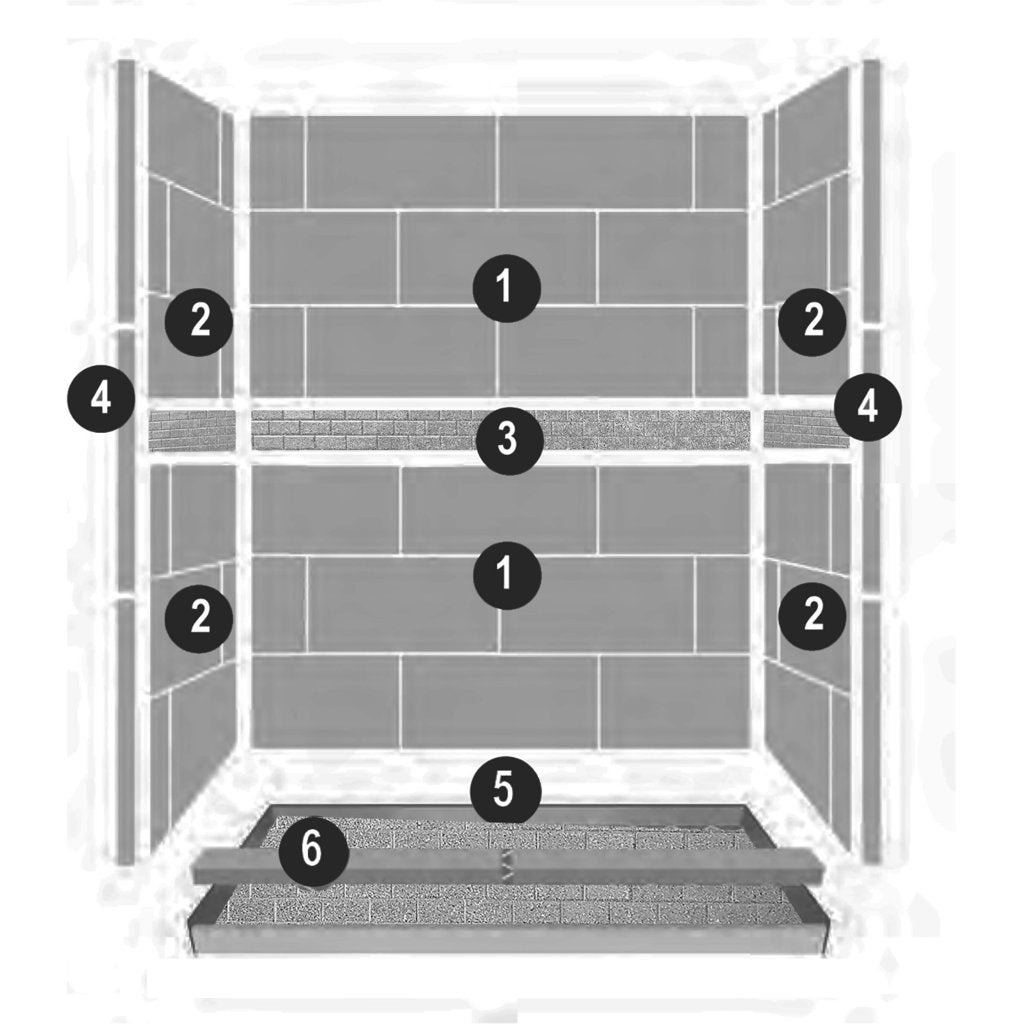 Diamond 60 Alcove Shower Kit with Multiple Style & Color Options - Perfect for Bathroom Remodeling & Modern Home Upgrades