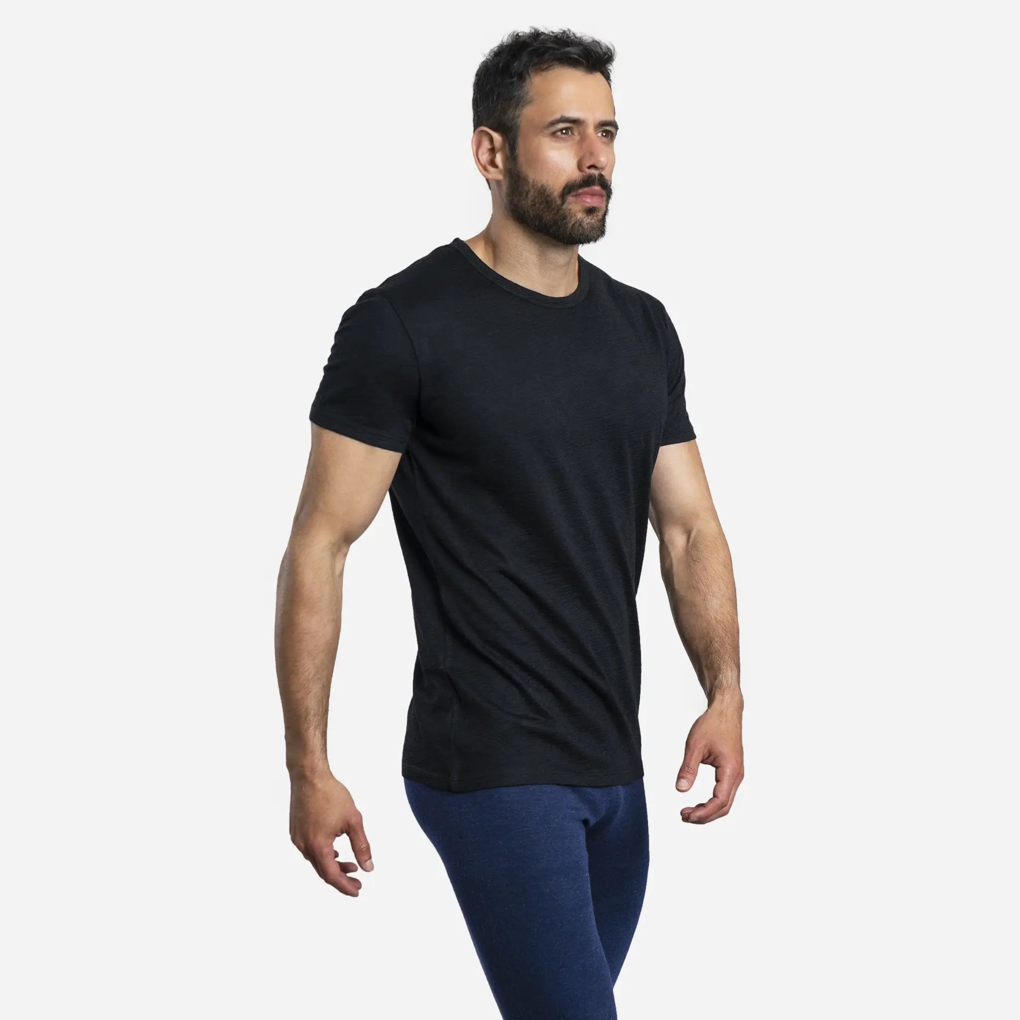 Ultralight Men's Alpaca Wool T-Shirt - 160 GSM Soft Crew Neck Tee for Outdoor Activities & Travel