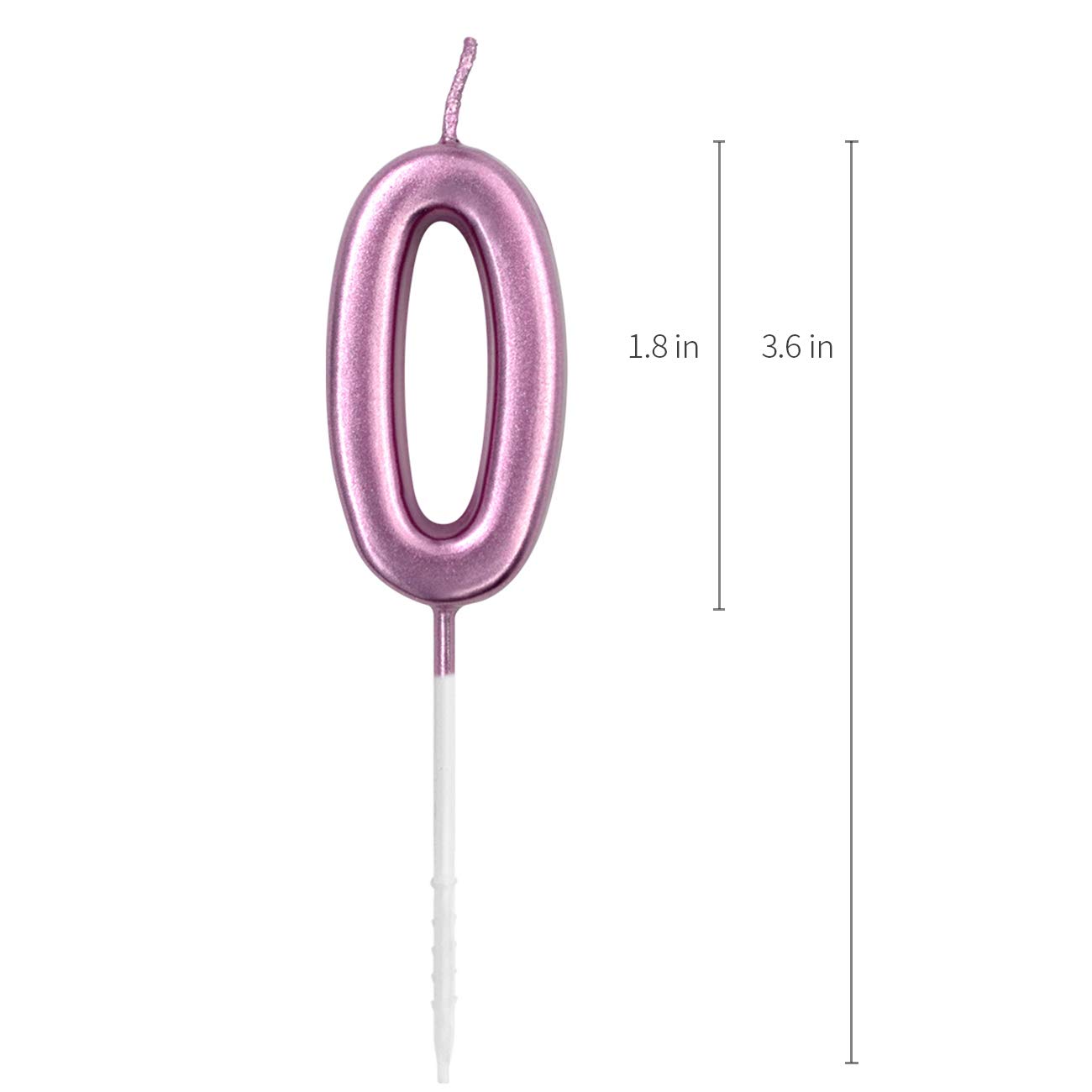 Rose Gold Number 0 Birthday Candles - Elegant Cake Topper for Birthday Parties, Anniversaries & Special Celebrations
