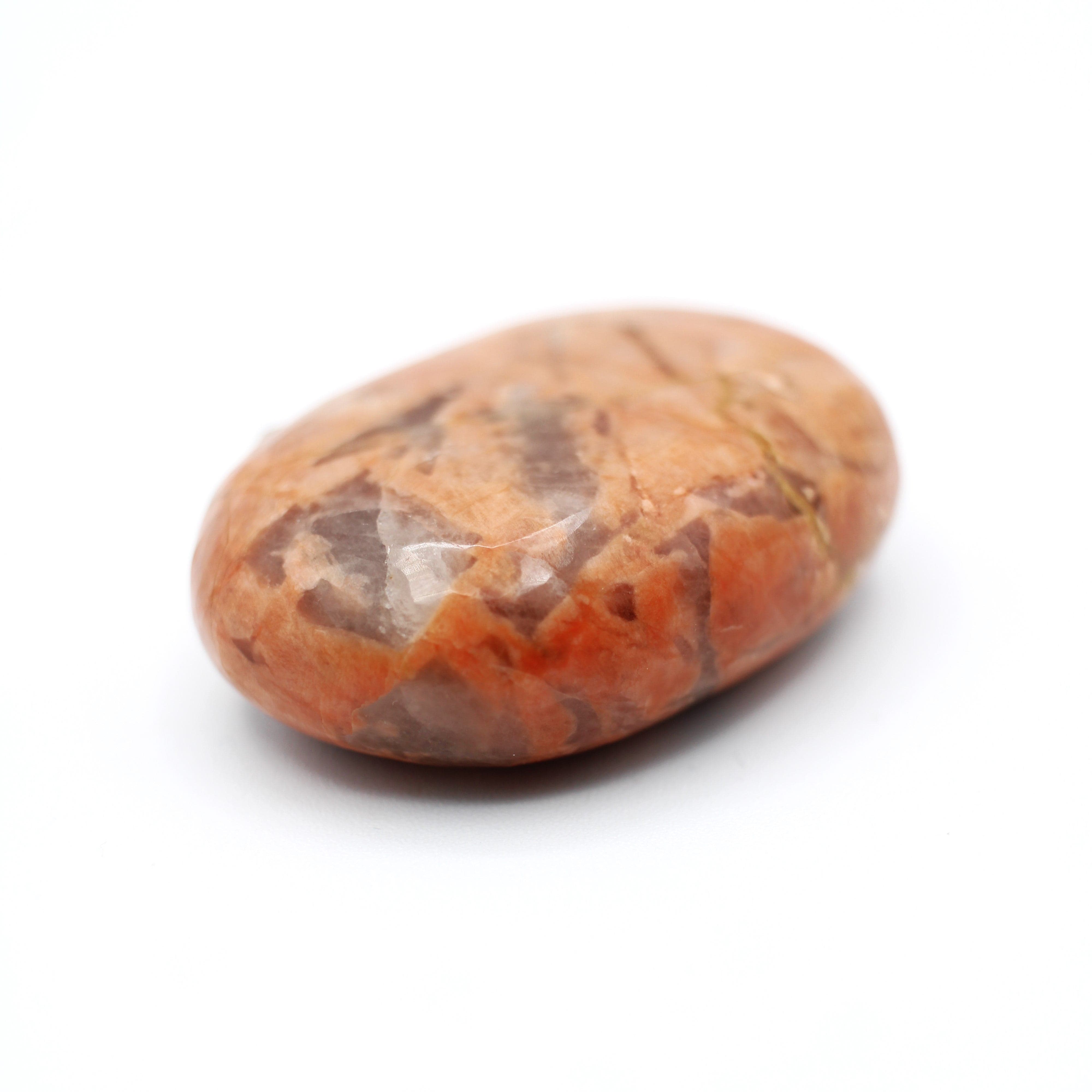 Natural Canadian Peach Moonstone Palm Stone - Healing Crystal for Stress Relief, Meditation & Spiritual Balance | Perfect for Reiki, Yoga & Home Decor