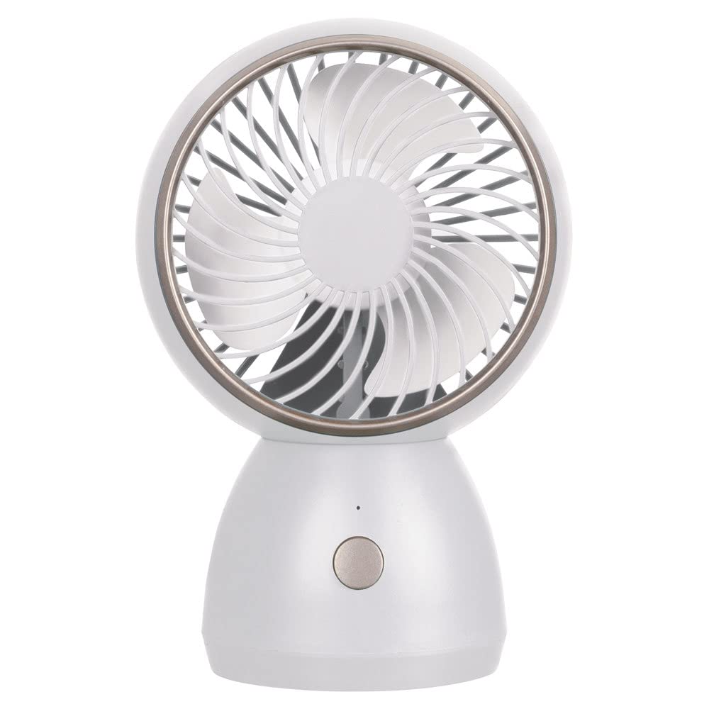 ForPro Professional Collection Premium Rechargeable Portable Desk Fan - 3-Speed USB Mini Fan for Travel, Home & Office - Lightweight Personal Cooling Fan (Pure White) | Perfect for Work Desks, Dorm Rooms & Summer Travel