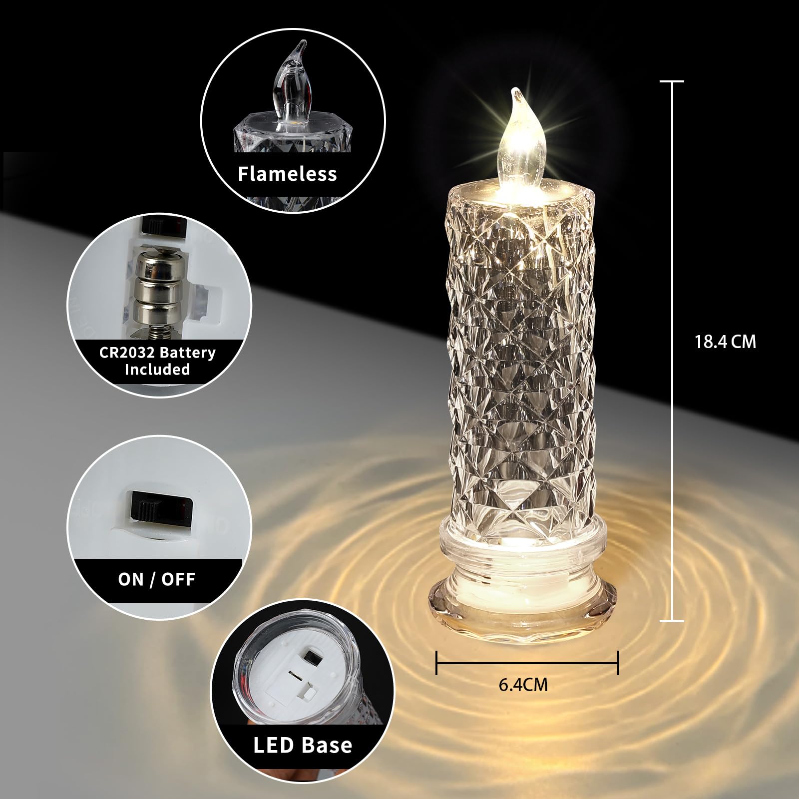 Haotao LED Candles [2 Pack] - Flameless Battery Operated Decorative Candles with Timer - Perfect for Home Decor, Weddings, Anniversaries, Romantic Dinners & Valentine's Day Gifts | Creates Cozy Ambiance for Parties, Proposals & Holiday Decorations