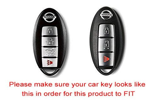Premium Gloss Red Smart Key Fob Cover Replacement for Nissan Armada Rogue GT-R Murano Leaf - Exact Fit Protection for Your Car Remote Key (Ideal for Daily Use, Travel & Vehicle Security)