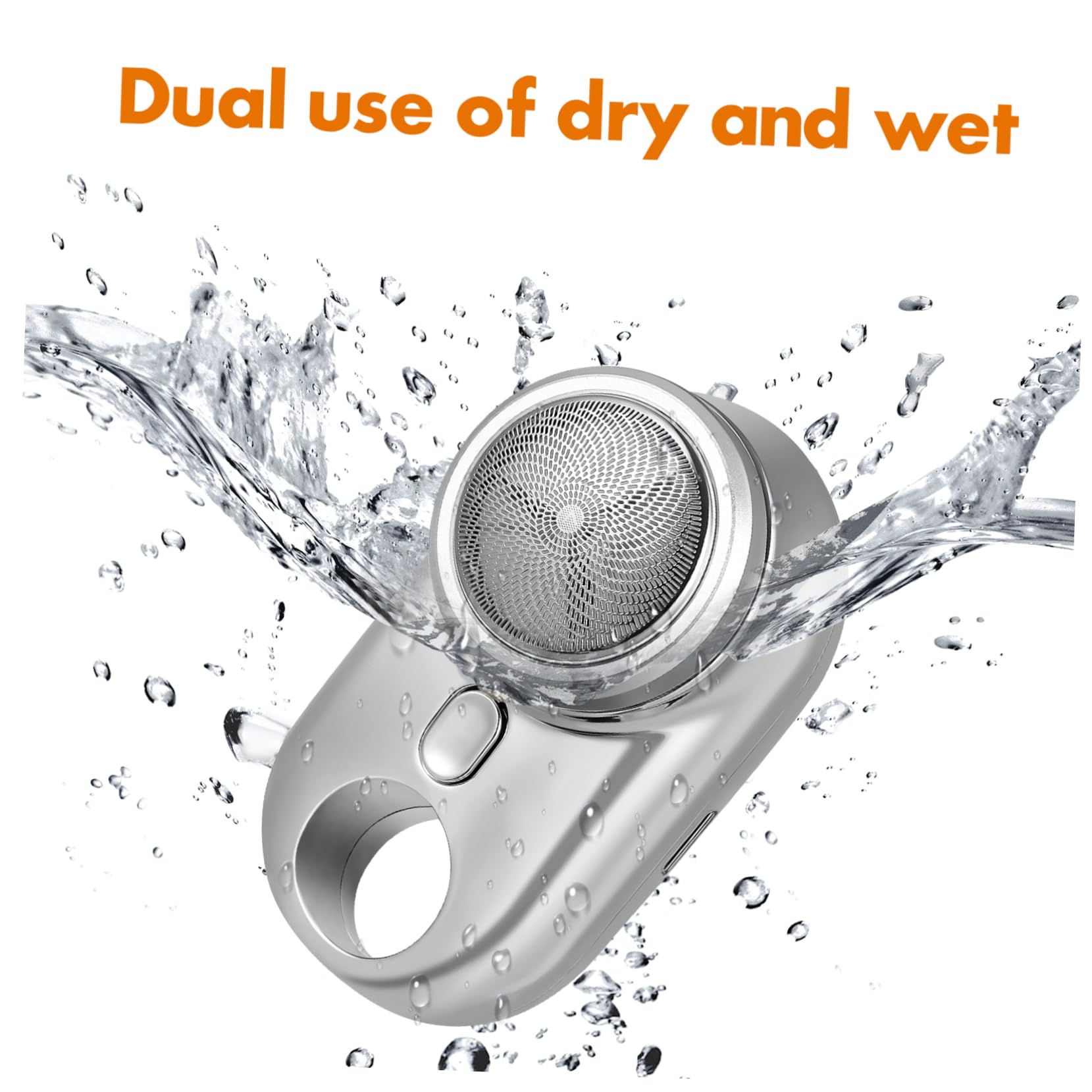 2PCS USB Rechargeable Electric Shaver for Men - Portable Mini Beard & Body Trimmer, Travel-Friendly Cordless Razor with ABS Silver Body - Perfect for Home, Gym & Business Trips