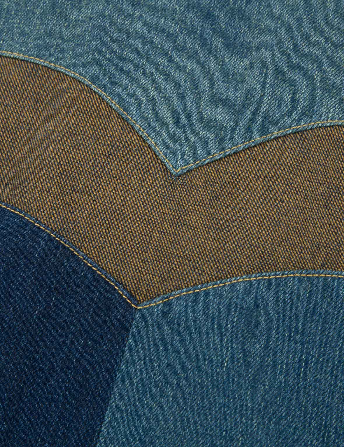 Deconstructed Distressed Denim Jacket for Women - Vintage Ripped Fabric Blocking Coat - Perfect for Casual Outfits, Streetwear, and Layering in Fall & Winter