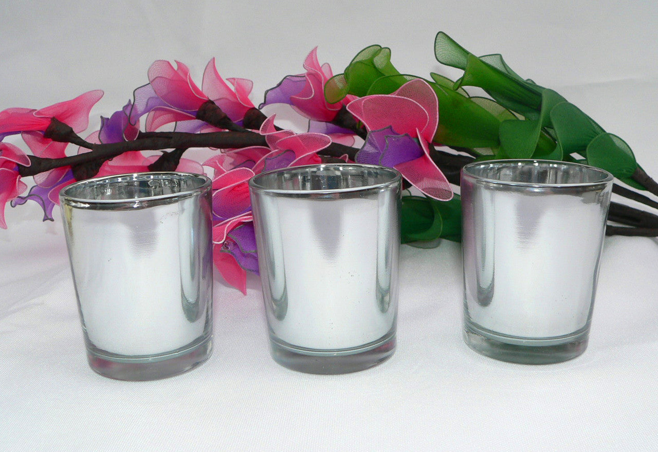 10 Pack Silver Mercury Glass Votive Candle Holders - Elegant Wedding, Bridal & Baby Shower Decor, Party Centerpieces & Home Decoration - Perfect for Romantic Ambiance, Table Settings & Holiday Displays