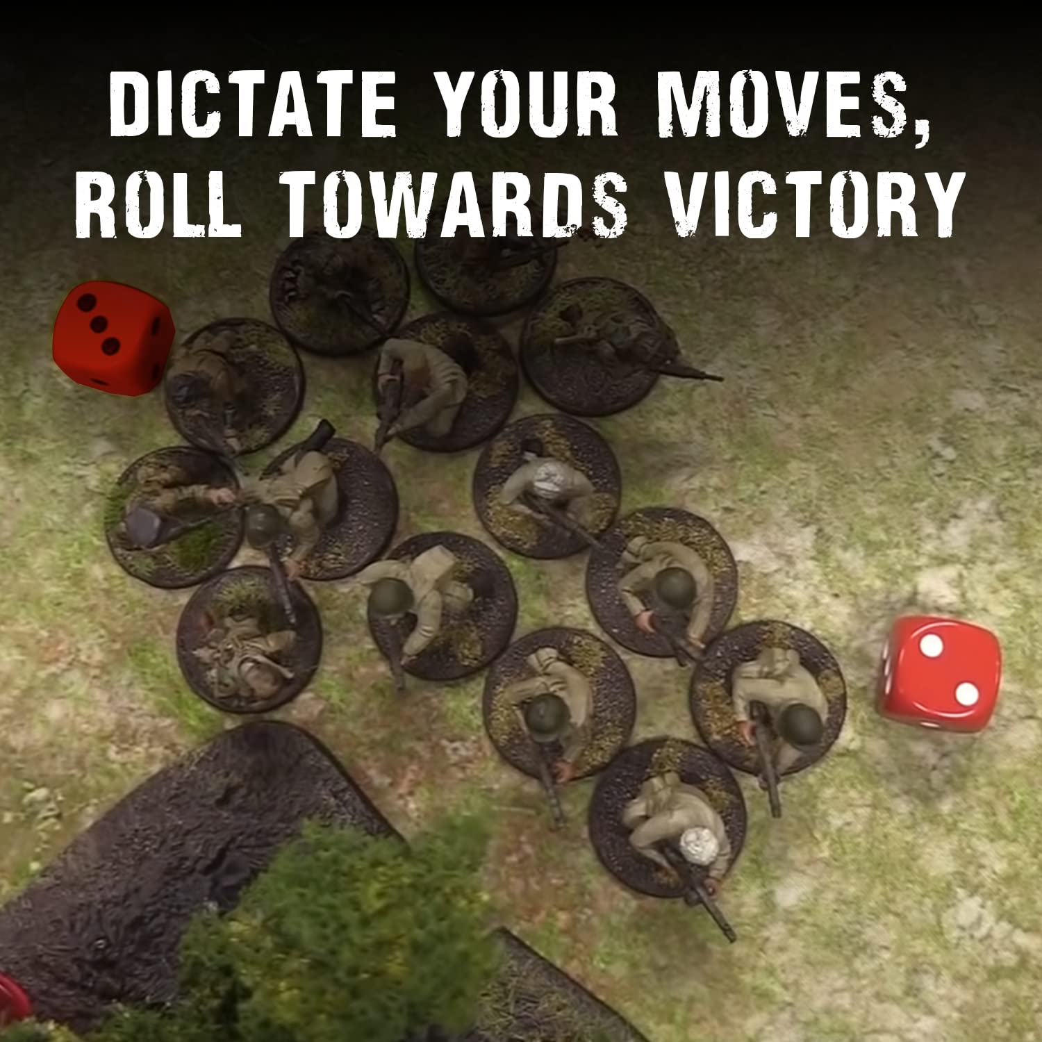 Warlord Games Bolt Action D6 Dice Set - 12 Pack with Red Dice & Gold Inscribed Actions for Miniature Wargaming | Perfect for Tabletop Strategy Games, Warhammer, and Historical Battle Reenactments