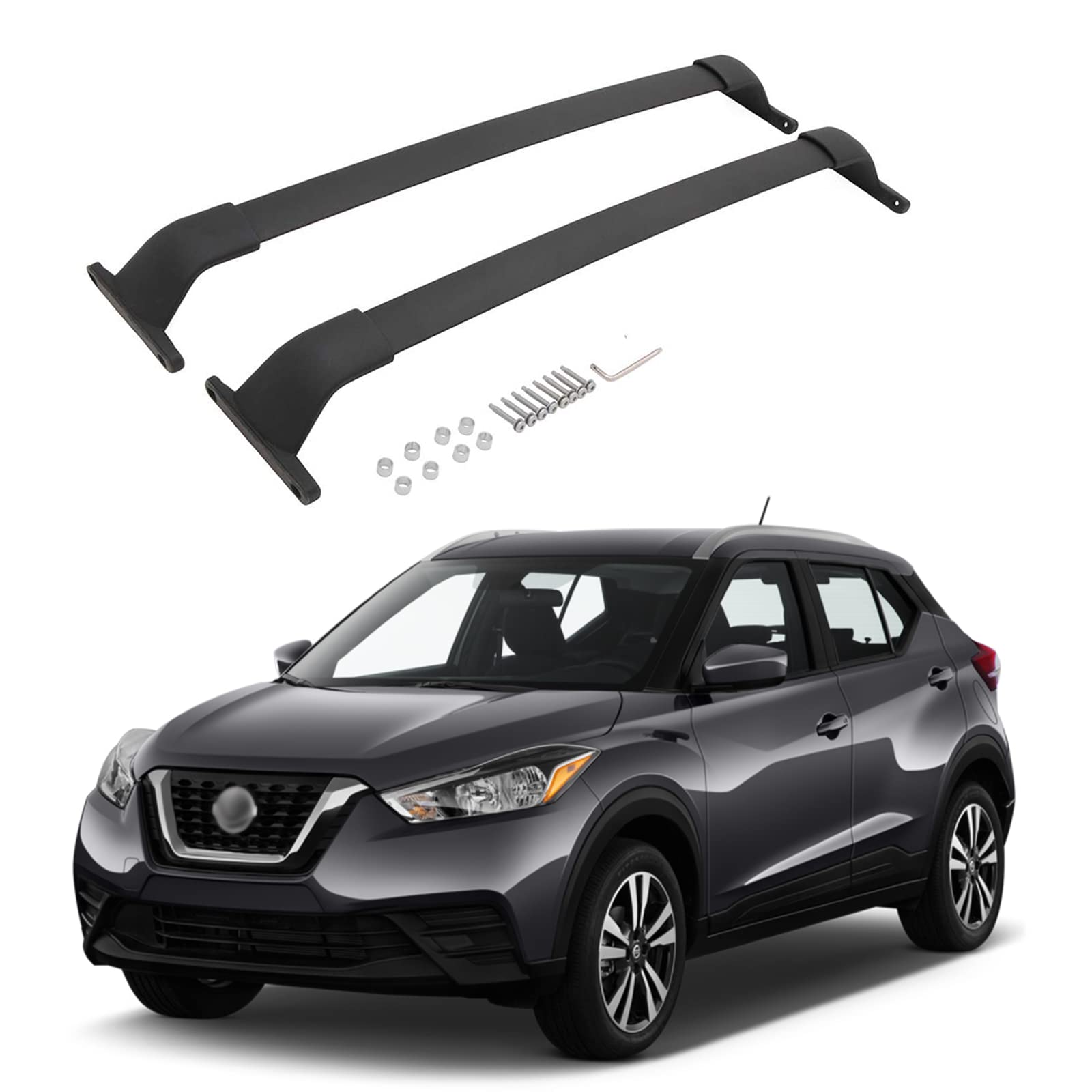 2016-2024 Nissan Kicks Roof Rack Cross Bars - Heavy Duty Cargo Carrier for Kayak, Canoe, Luggage & Outdoor Gear | Perfect for Road Trips & Adventure Travel