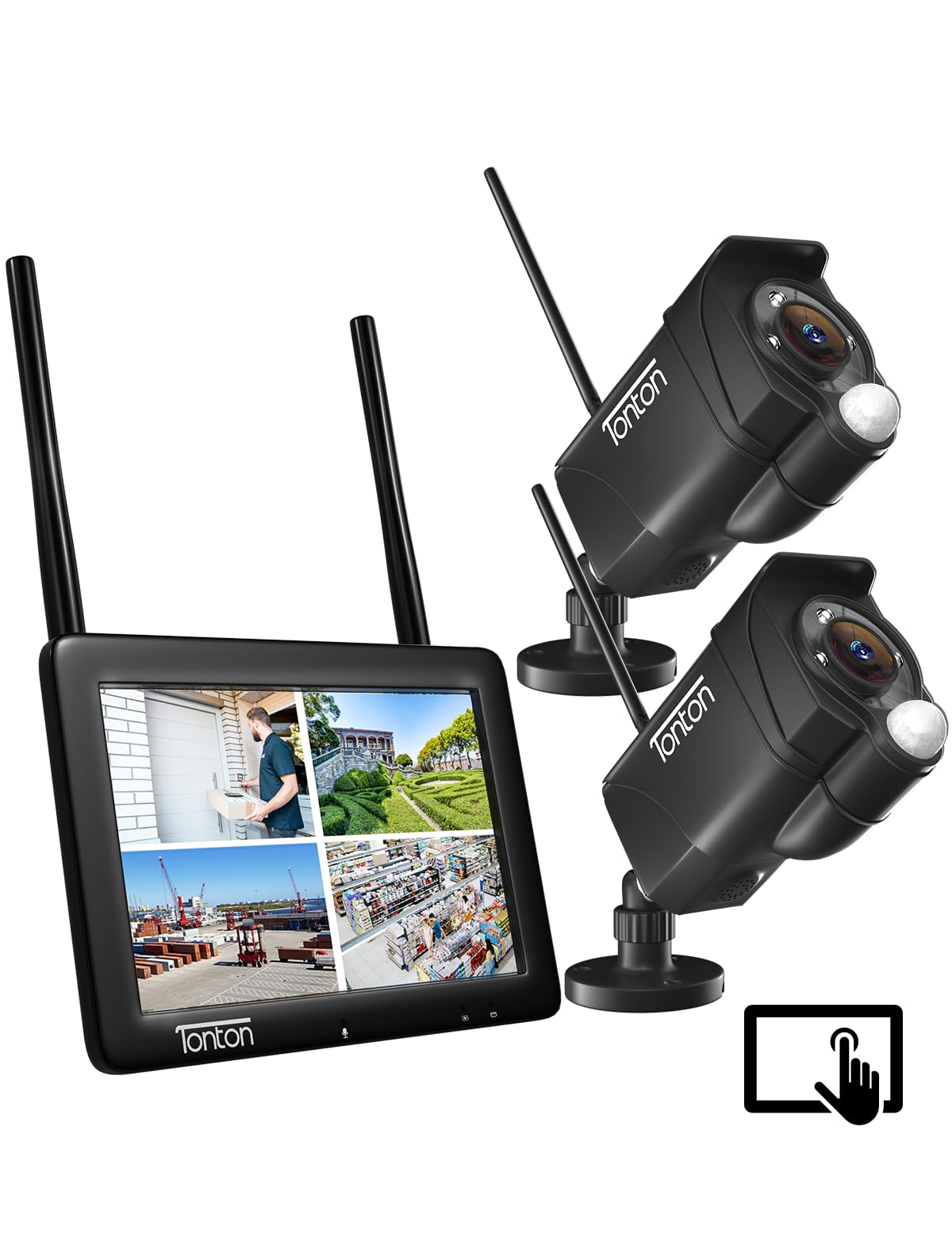 2-Way Audio Tonton 3MP Wireless Security Camera System with 7