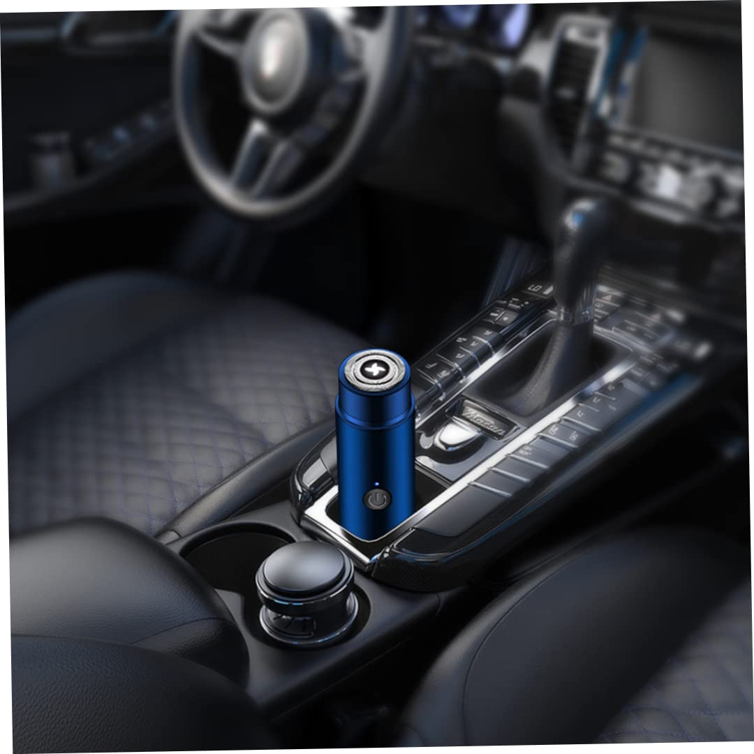 Mini Electric Shaver for Men - Portable USB Rechargeable Wet/Dry Rotary Shaver for Travel & Car Use - Blue | Perfect for Business Trips, Gym & Daily Grooming