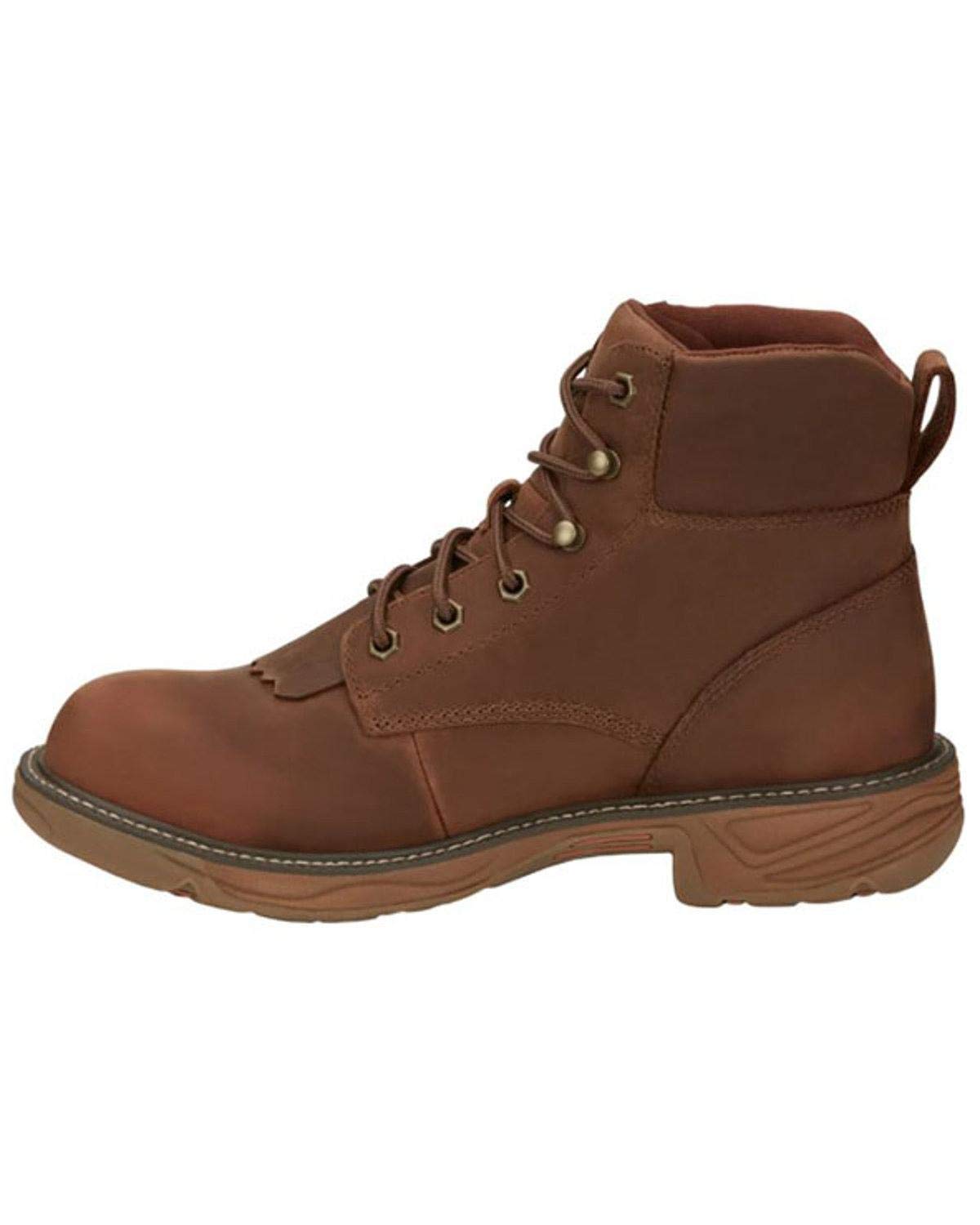 Justin Men's Rush Lacer Soft Toe Work Boots - Durable & Comfortable Safety Shoes for Construction, Landscaping and Outdoor Work