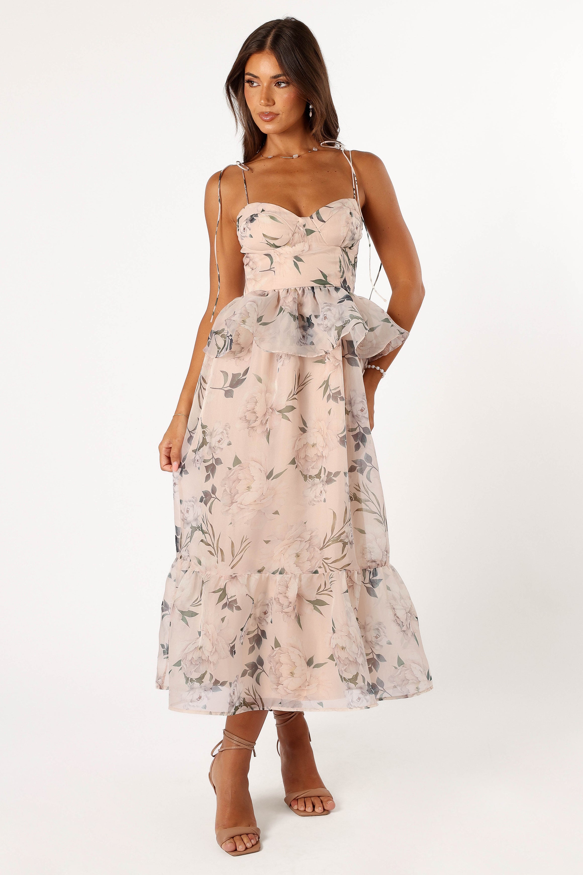 Kennie Midi Dress - Floral Print Pink Summer Dress for Women | Casual & Party Wear | Perfect for Beach, Brunch & Date Nights