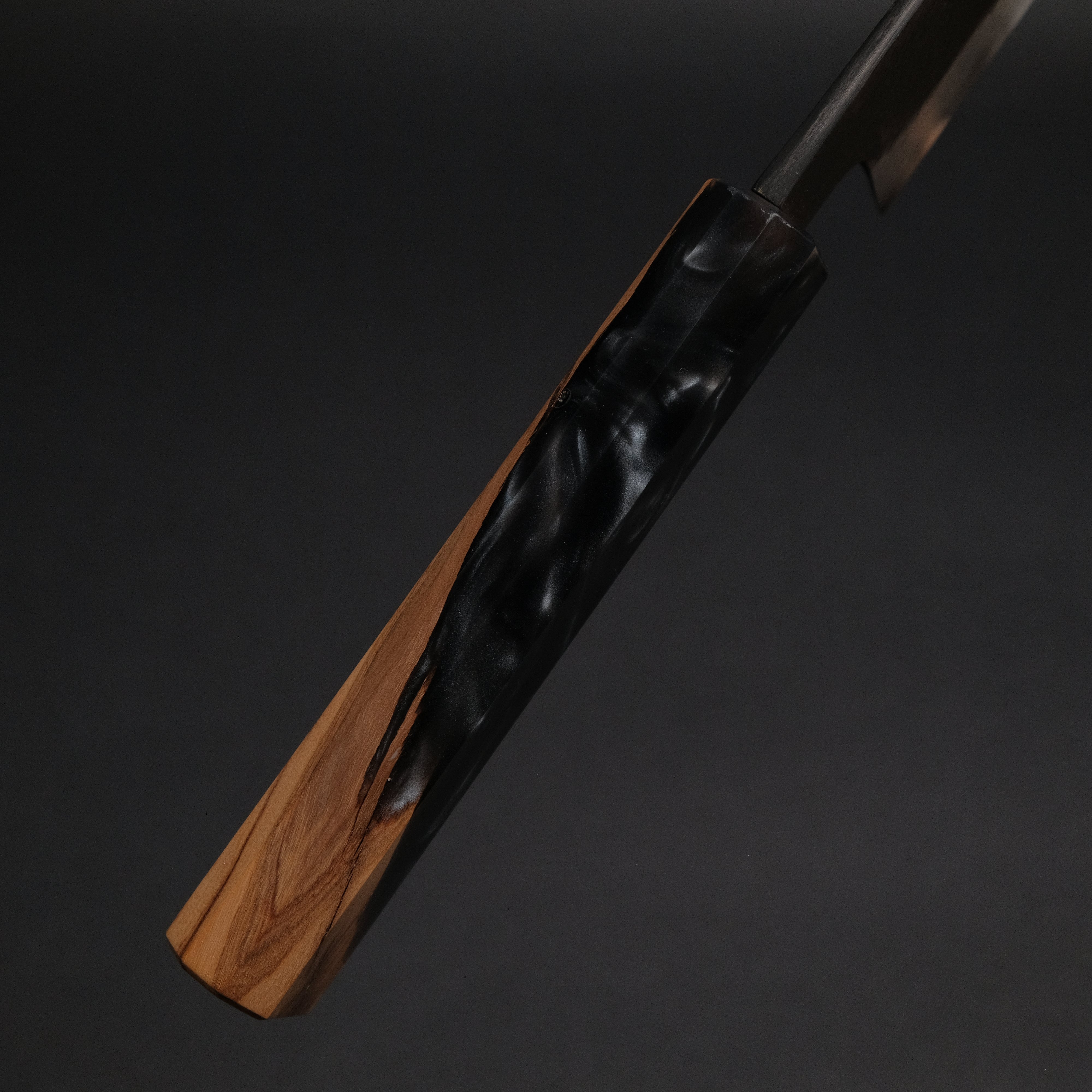 Premium Ajikataya White #2 Matsuba Damascus Hakata 180mm Kitchen Knife with Olive Wood & Resin Handle (#24) - Perfect for Sushi, Sashimi, and Japanese Cuisine Preparation