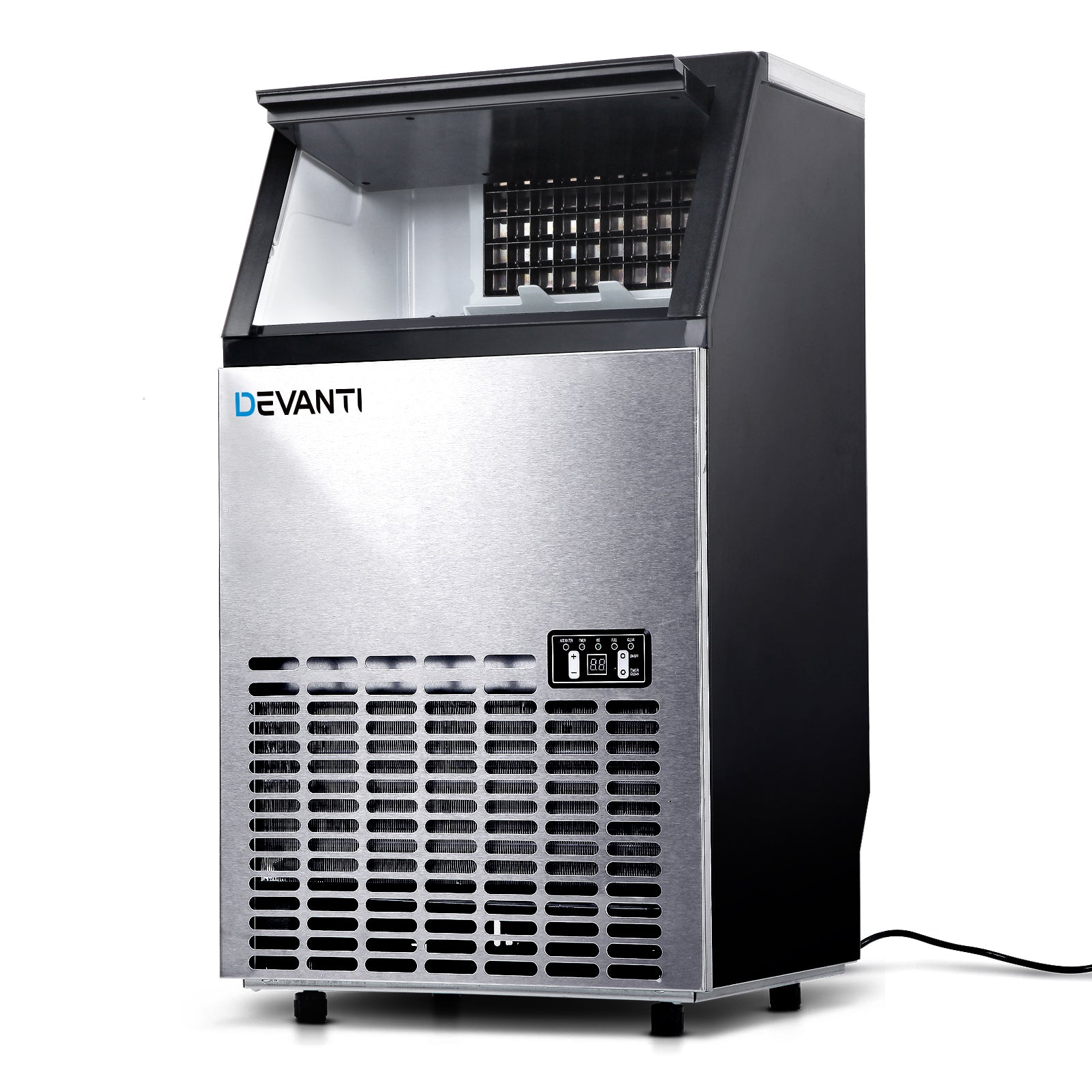 Devanti 60kg Commercial Ice Maker Machine - Heavy Duty, High Capacity for Restaurants, Bars, and Catering Businesses