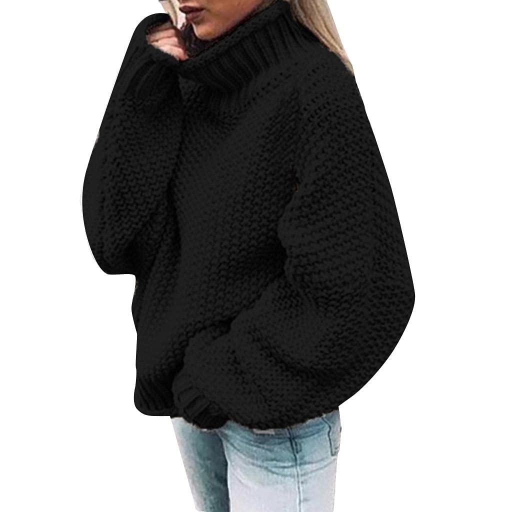 Women's Casual Turtleneck Sweater - Soft Knit Pullover Top with Printed Design, Loose Fit Sweatshirt for Office, Date Night & Fall Outfits | Dressy & Comfortable