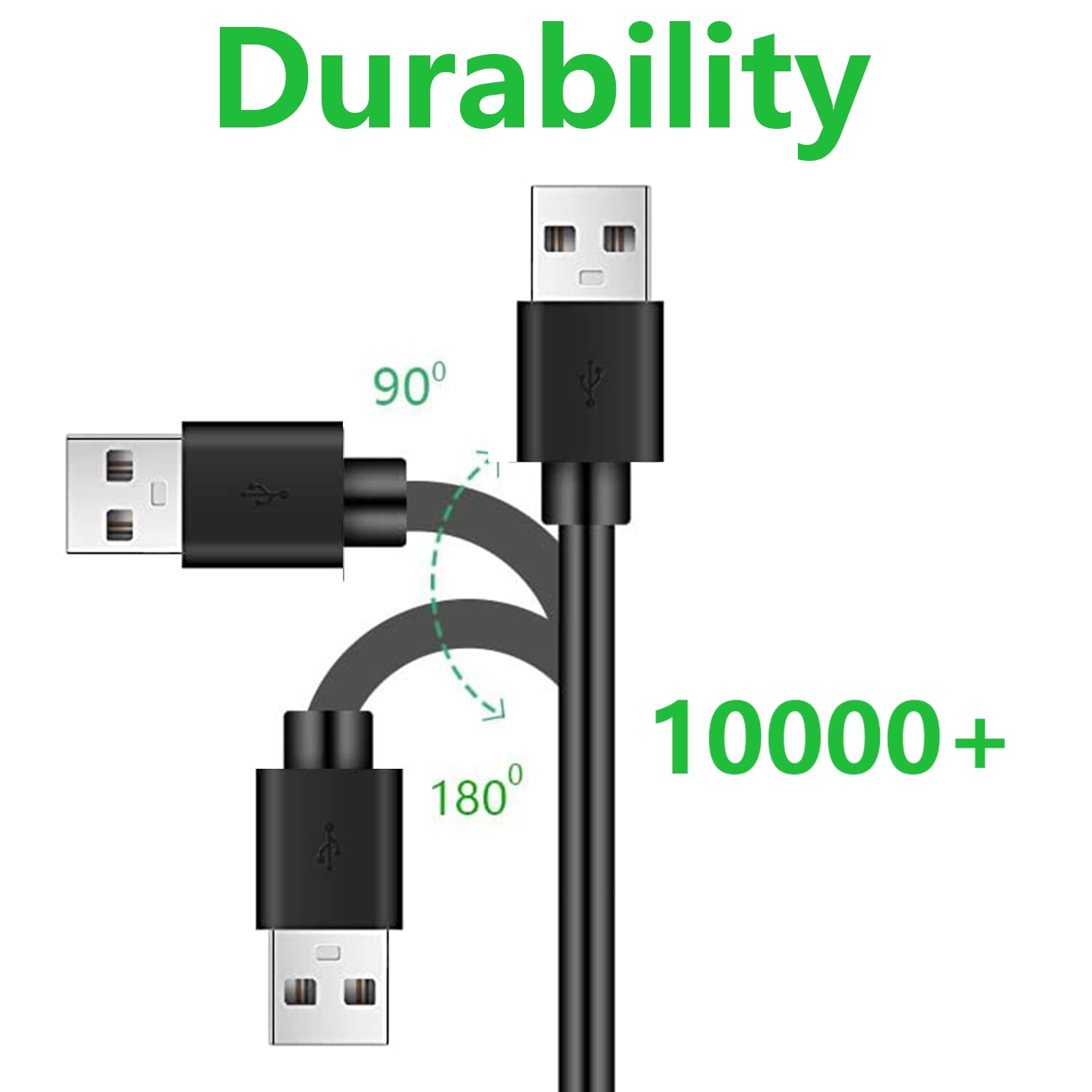 KQWOMA USB Charging Cable 3.3ft - Fast Charger for Phone, Tablet, Powerbank - Home & Travel Use