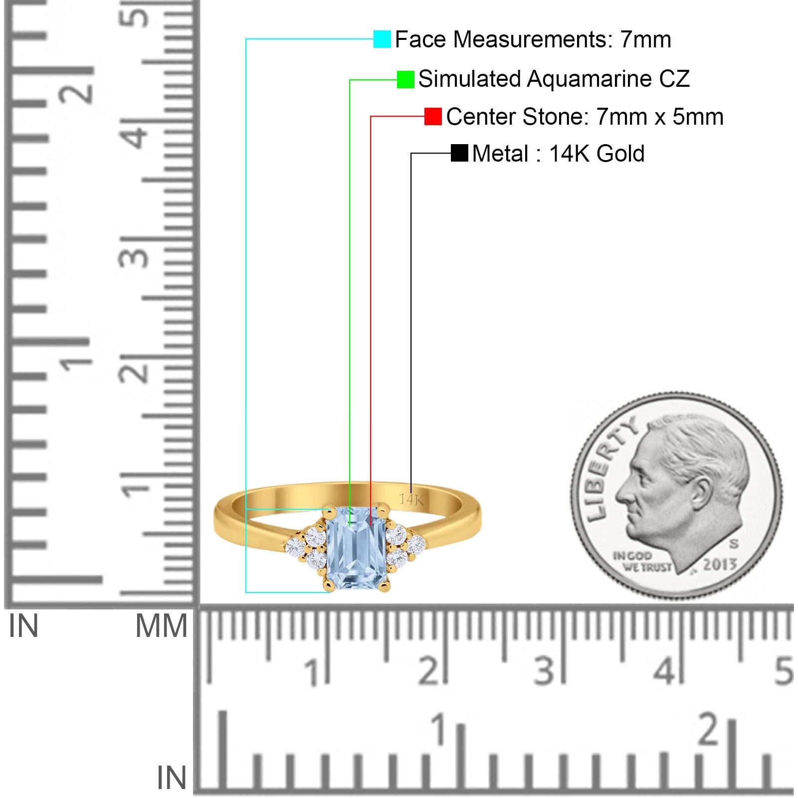 OMRANII Radiant Cut Marquise Style Statement Wedding Engagement Ring - 14K Yellow Gold Cubic Zirconia Solitaire for Women | Perfect for Proposals, Anniversaries & Special Occasions
