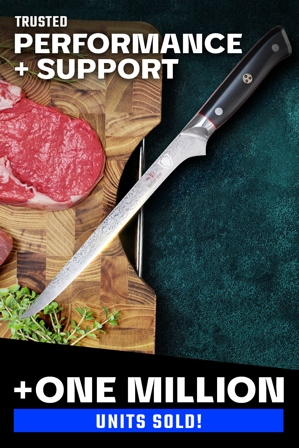 Dalstrong Shogun Series ELITE 8-Inch Boning Knife - Professional Kitchen Knife for Meat Cutting, Butchering & Food Preparation | High-Carbon Steel Blade with Ergonomic Handle
