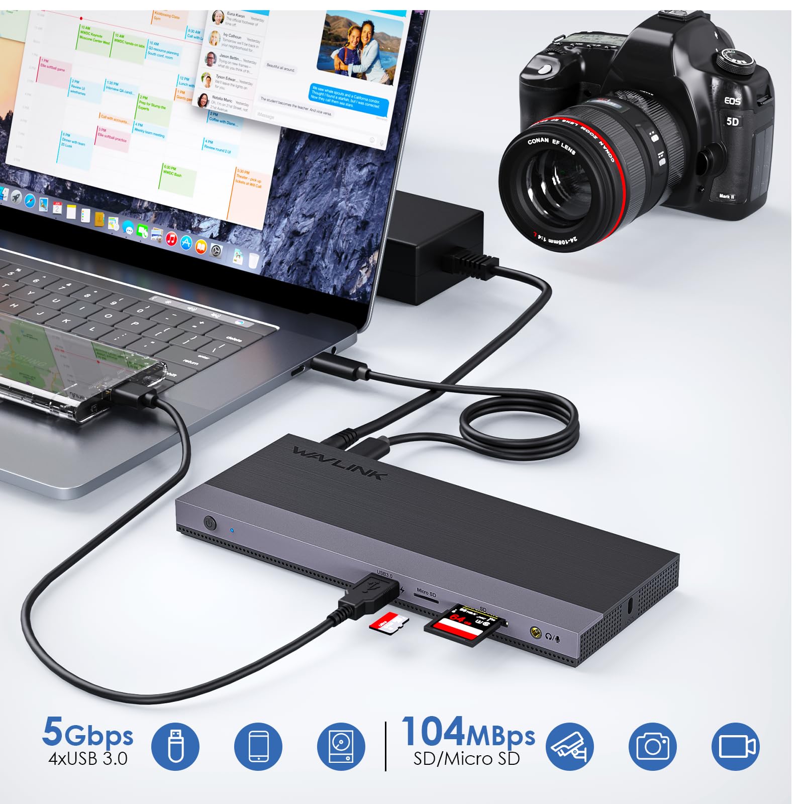 13-in-1 USB C Triple Monitor Docking Station with 100W Power Delivery, WAVLINK USB-C Hub - 2x 4K DP, HDMI, Ethernet, 4 USB 3.0, SD/TF, Audio - Perfect for Home Office, Gaming & Multi-Screen Workstations