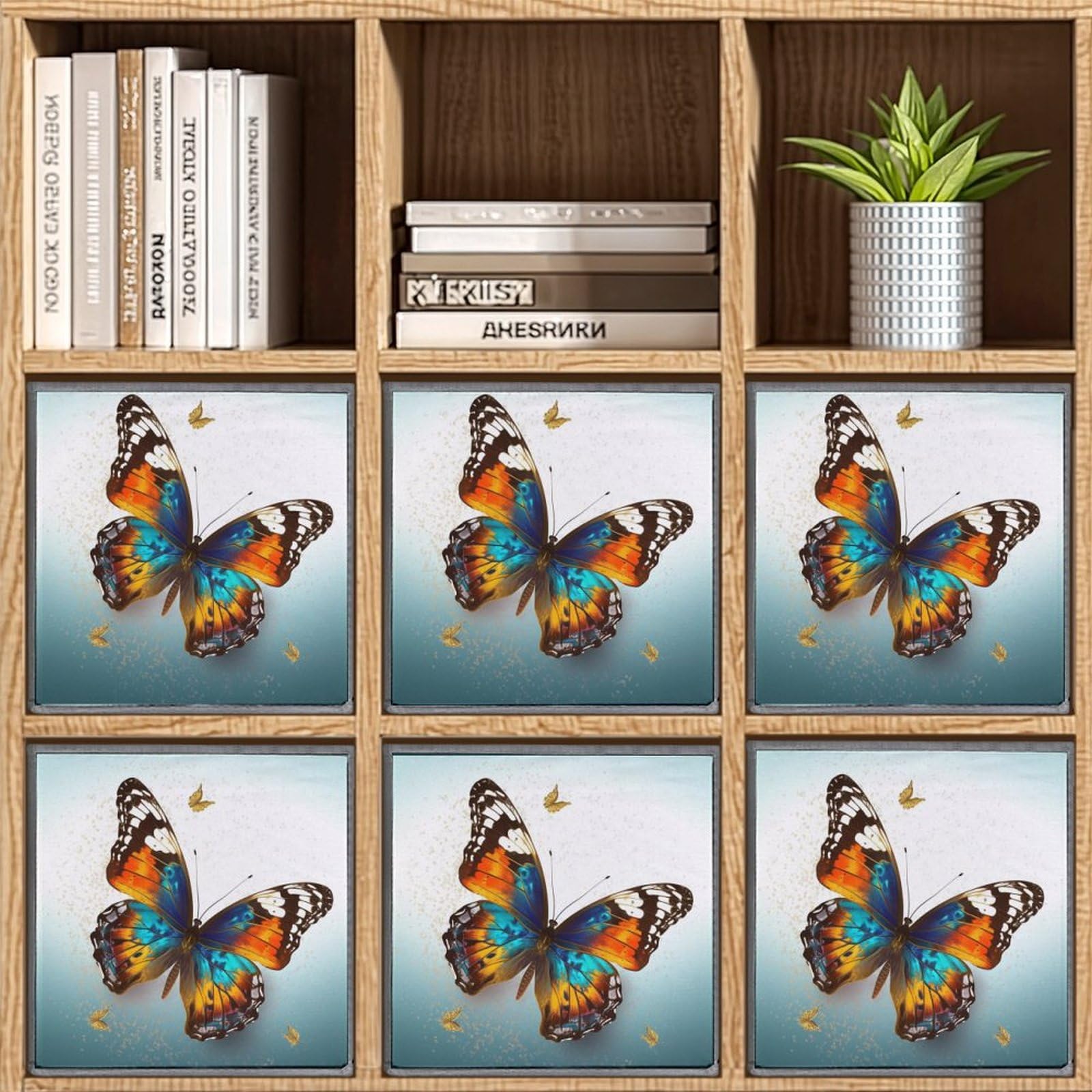 6-Pack Collapsible Butterfly Storage Bins with Handles - Large Fabric Storage Baskets for Closet, Bedroom & Home Organization - Perfect for Clothes, Toys, Blankets & Household Items Storage