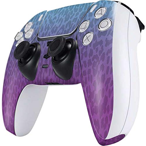 Skinit PS5 Controller Skin - Cheetah Print Purple & Blue Gaming Decal | Protective Vinyl Cover for Playstation 5 DualSense | Perfect for Gaming Enthusiasts & Customization Lovers