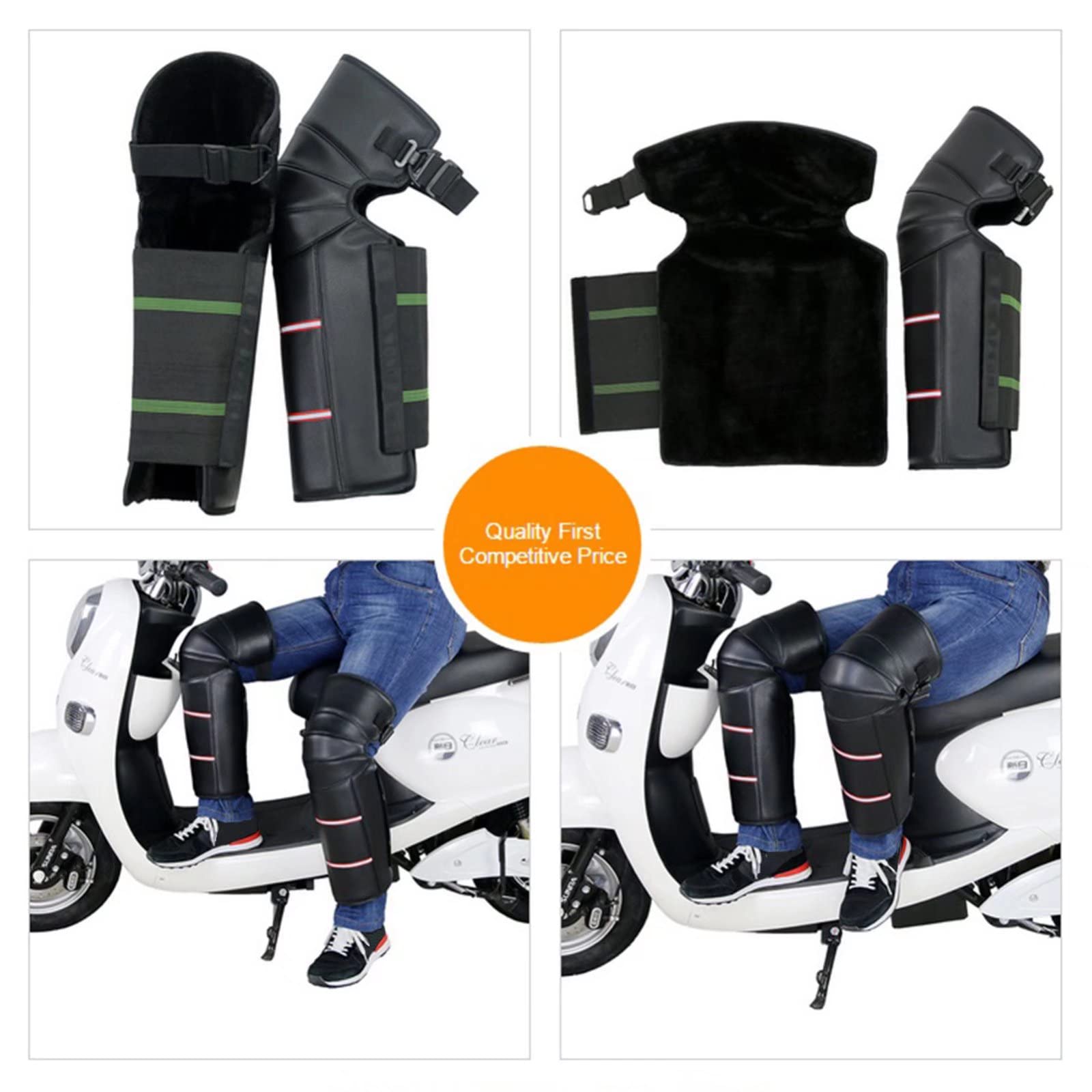Heated Motorcycle Knee Pads - Windproof Winter Leg Warmers for Biking & Riding