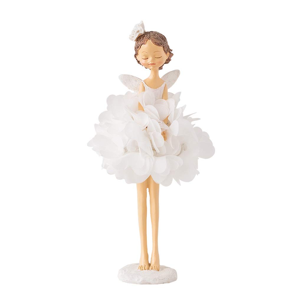 Resin Angel Fairy Figurines - Miniature Flower Fairy Garden Statues for Home Decor, Wedding & Birthday Gifts | Desktop Ornaments for Office, Shelf & Fairy Garden Displays